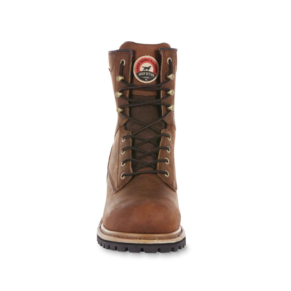 Irish Setter Boots by Red Wing Shoes Men's 8" Steel Toe Mesabi Logger Boot Wide Width - Brown