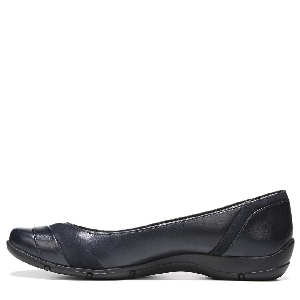 LifeStride Women's Dig Navy Ballet Flat - Wide Width Available
