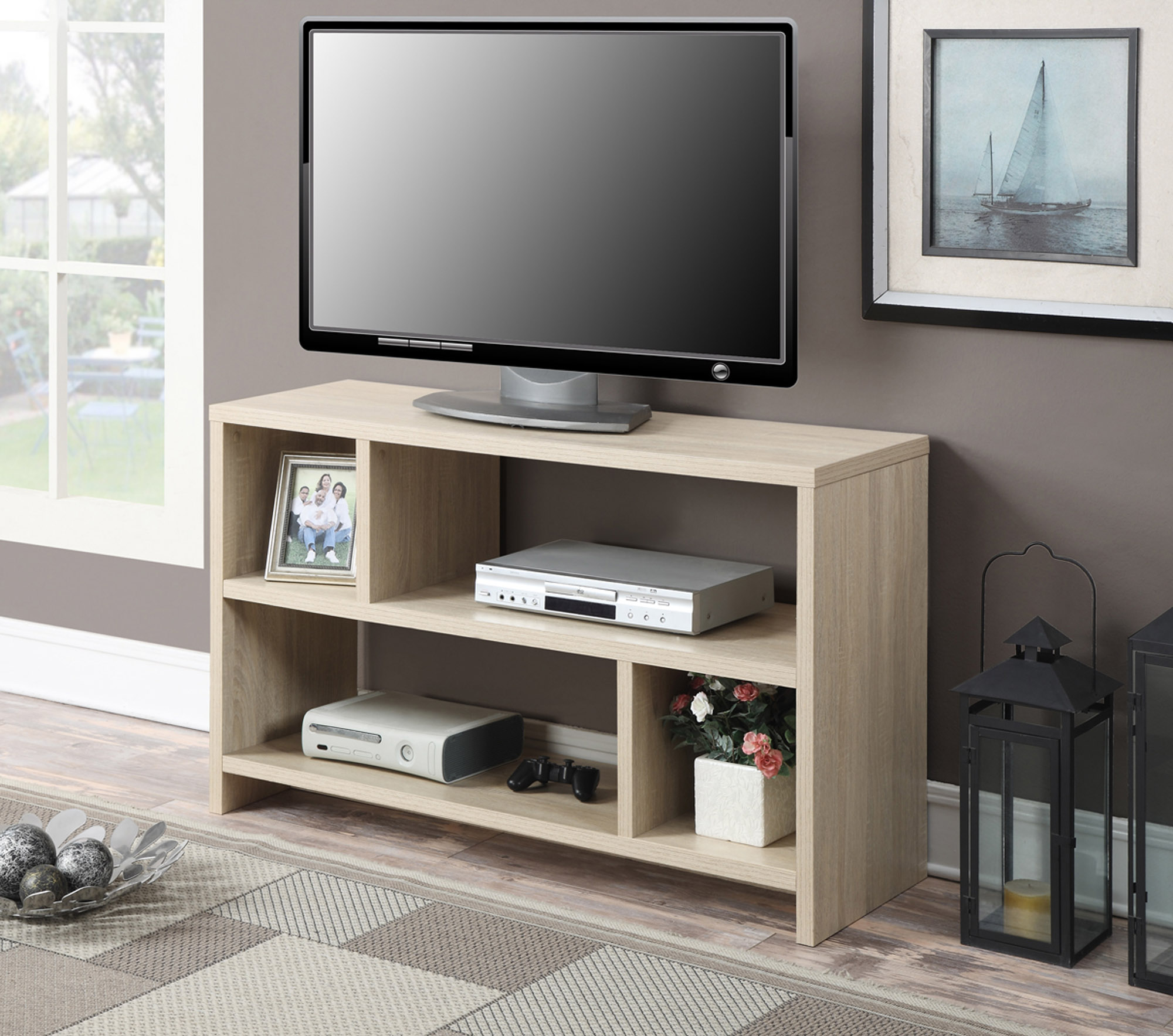 Convenience Concepts Northfield TV Stand Console, Brown Convenience Concepts Northfield TV Stand Console, Brown