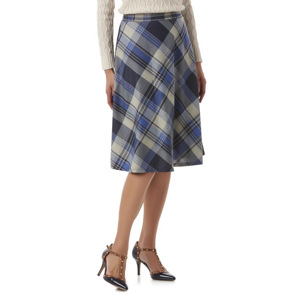 Laura Scott Women's A-Line Skirt - Plaid