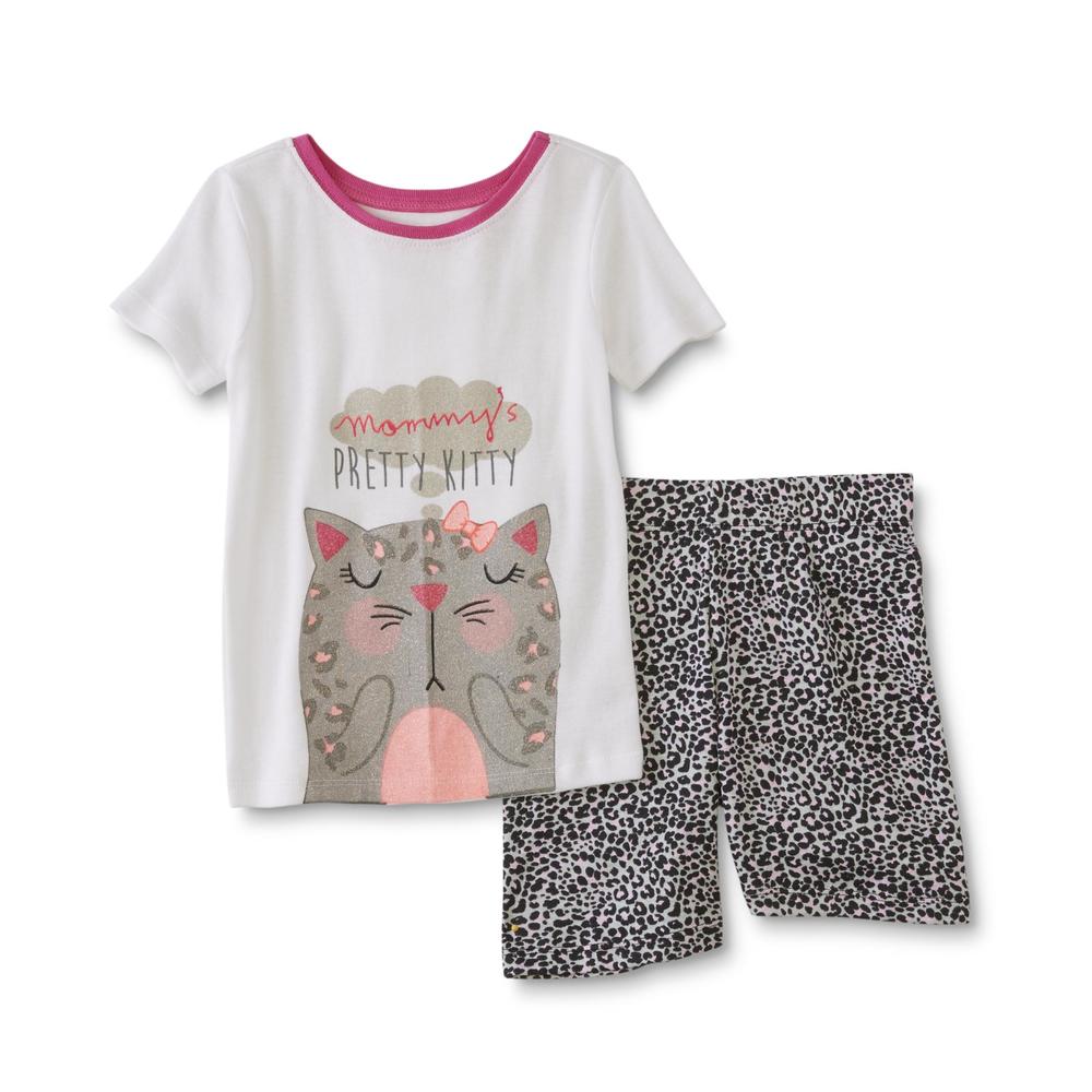 WonderKids Infant & Toddler Girls' Pajama Top & Shorts - Pretty Kitty