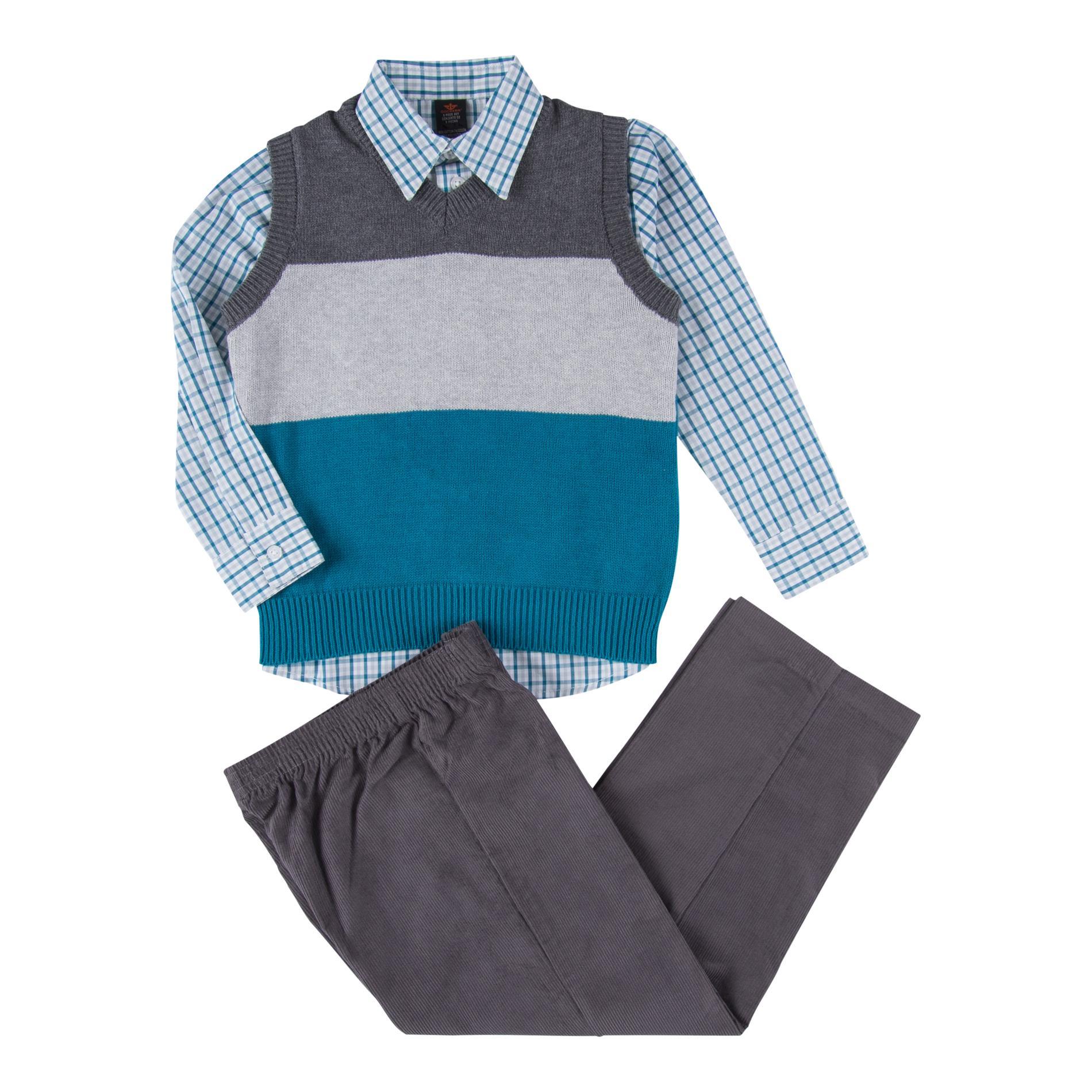 Dockers Boys' Dress Shirt, Sweater Vest & Dress Pants - Colorblock
