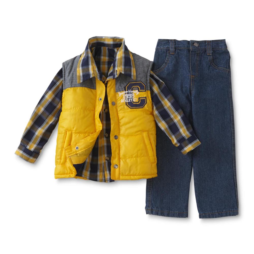 Little Rebels Infant & Toddler Boys' Vest, Shirt & Pants - Plaid