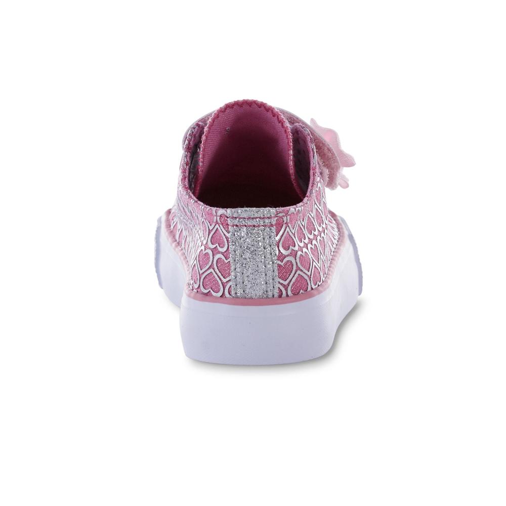 Roebuck & Co. Toddler Girls' Lil Maisy Pink/Silver/Heart Casual Shoe