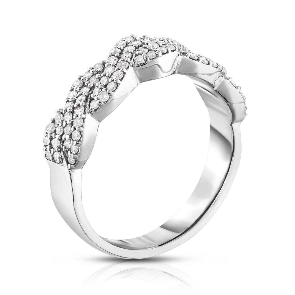 Tradition Diamond 10K White Gold 0.50CTW Certified Diamond Twisted Band Ring