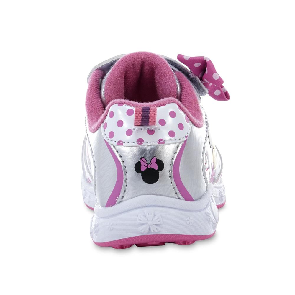 Disney Toddler Girls' Minnie Mouse Sneaker - Pink/White/Silvertone