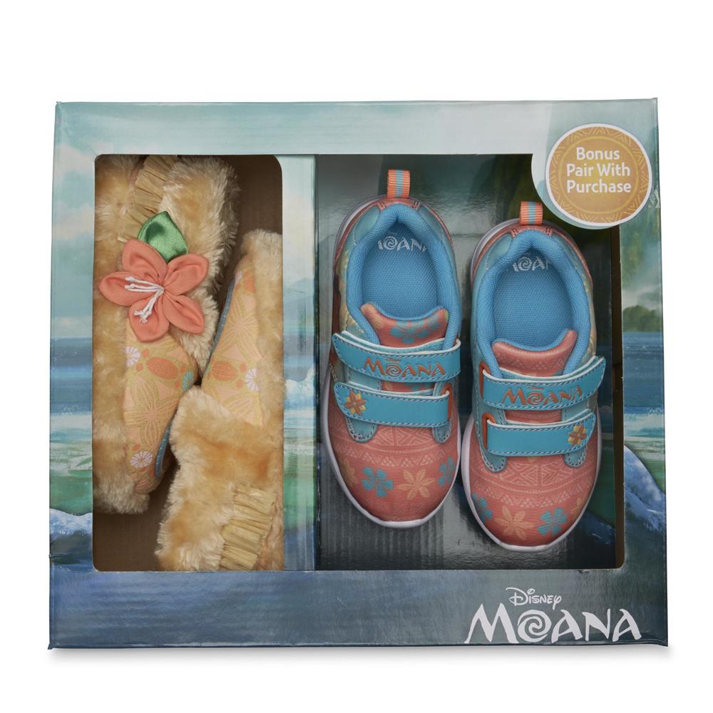 Disney Girls' Moana Sneaker & Slipper Gift Set