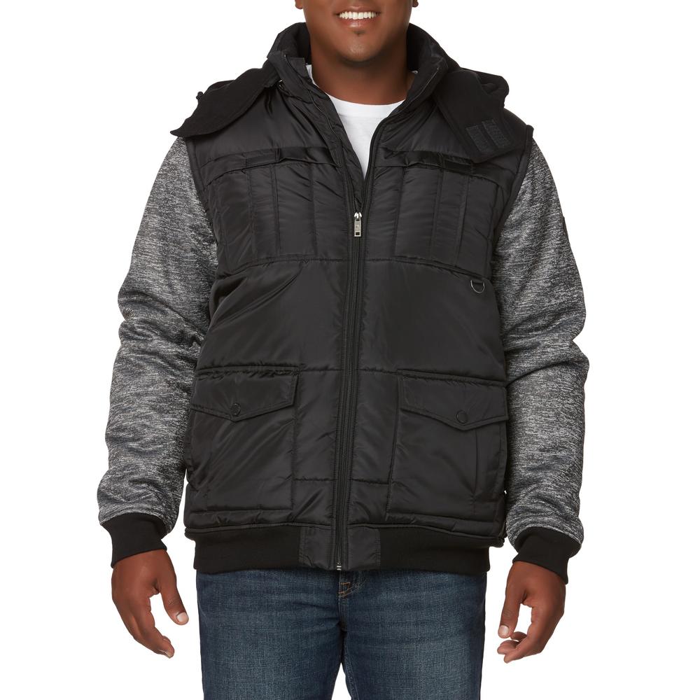 Southpole Young Men's Layered-Look Hooded Puffer Jacket