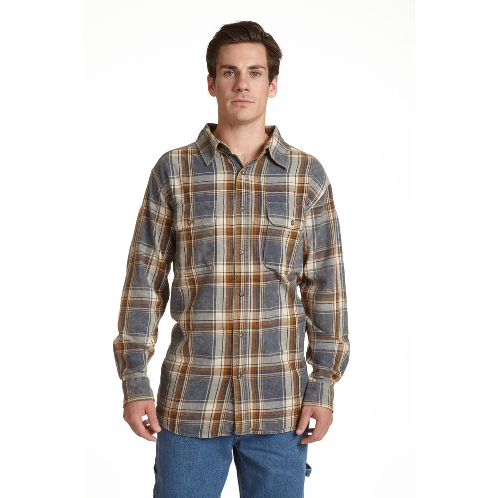 Stanley Men's Long Sleeve Stonewashed Flannel Shirt