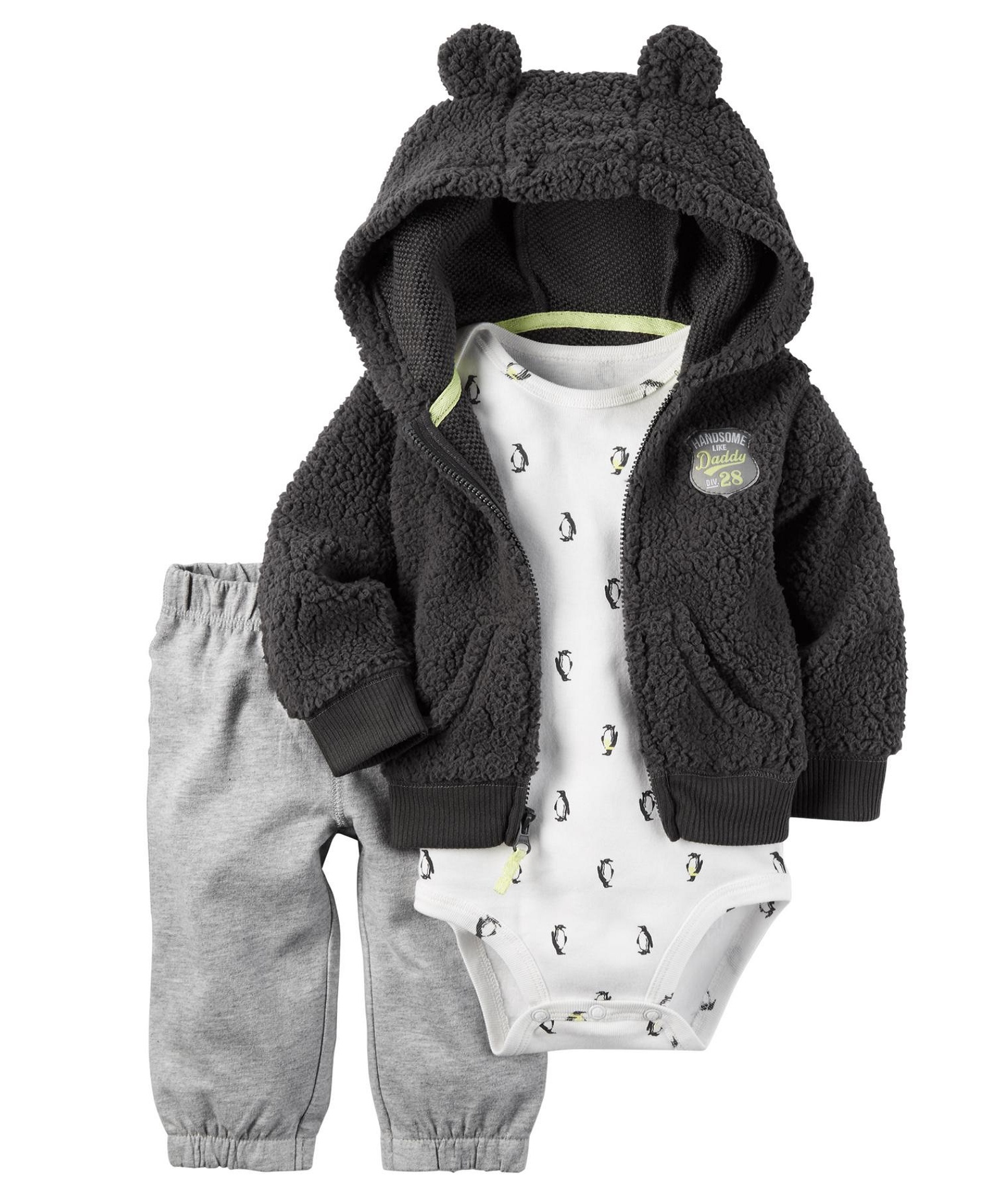 Carter's Newborn & Infant Boys' Hoodie Jacket, Bodysuit & Sweatpants