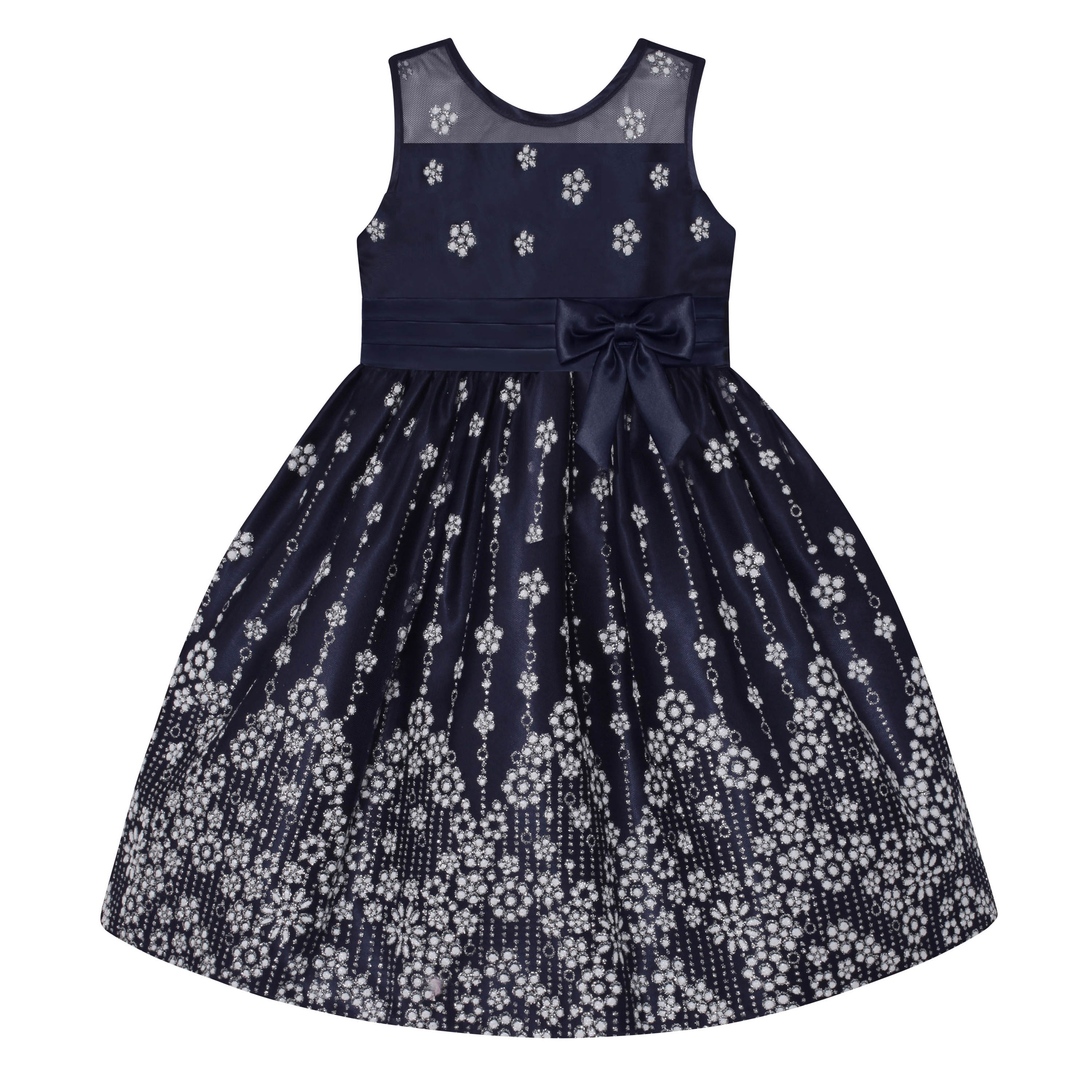 Love Girls' Illusion Party Dress - Floral
