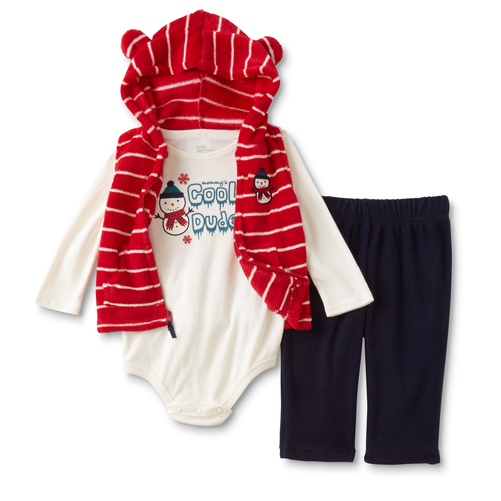 Little Wonders Newborn & Infant Boys' Vest, Bodysuit & Pants - Snowman