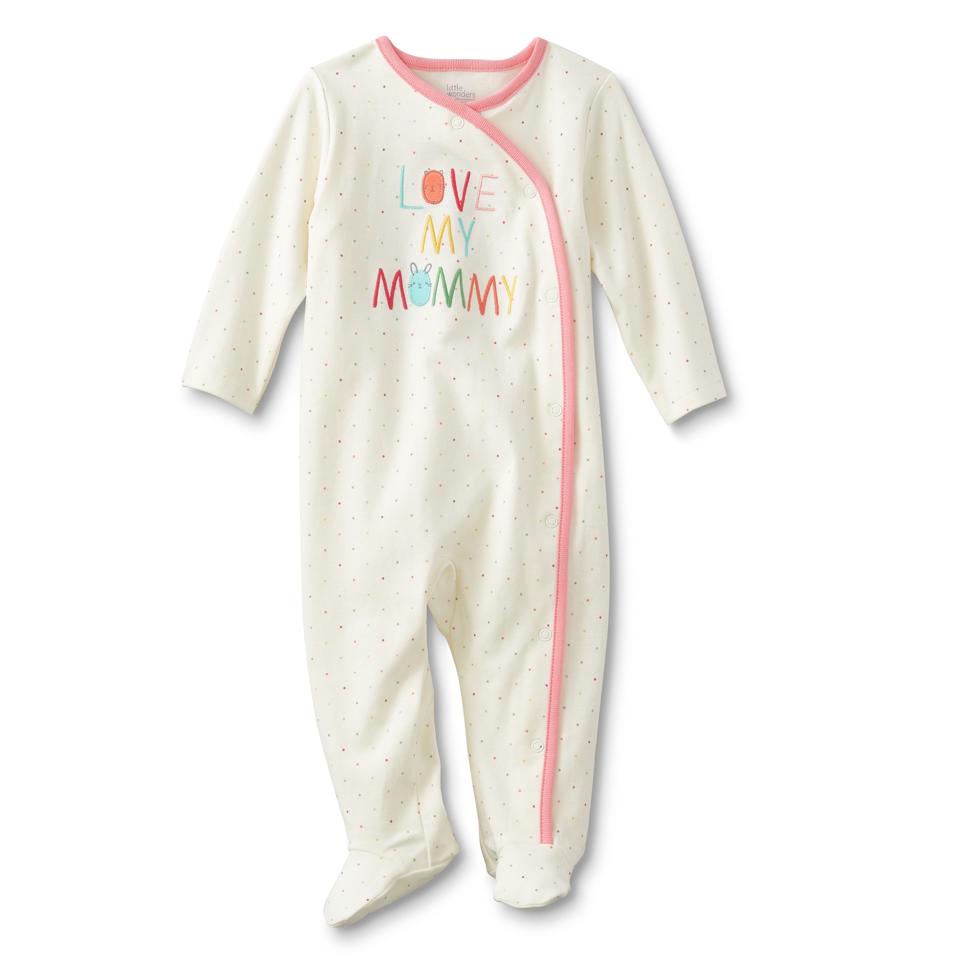 Little Wonders Newborn Girls' Sleeper Pajamas - Love My Mommy