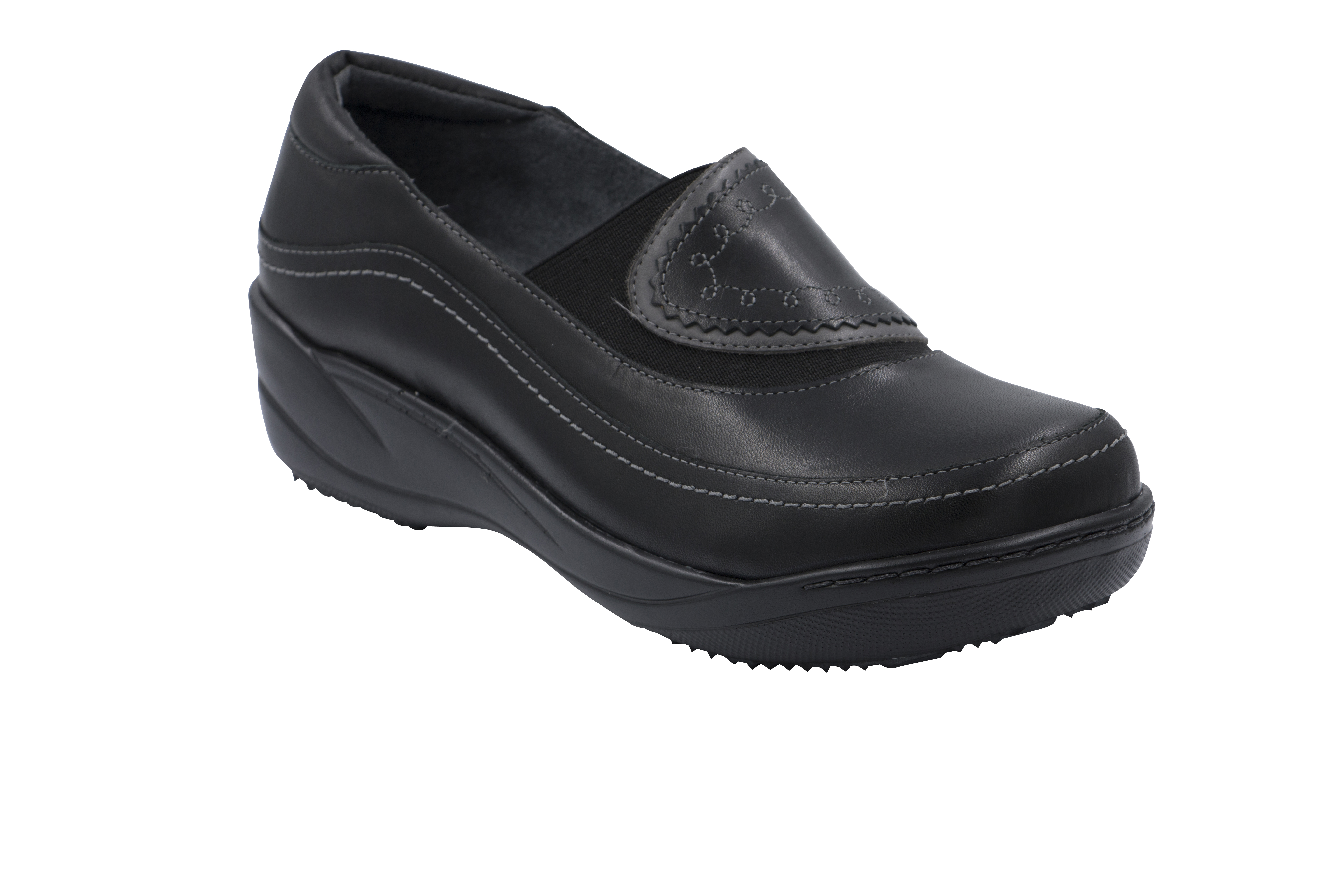 AnyWear Women's Marlene Black Leather Step In Shoe