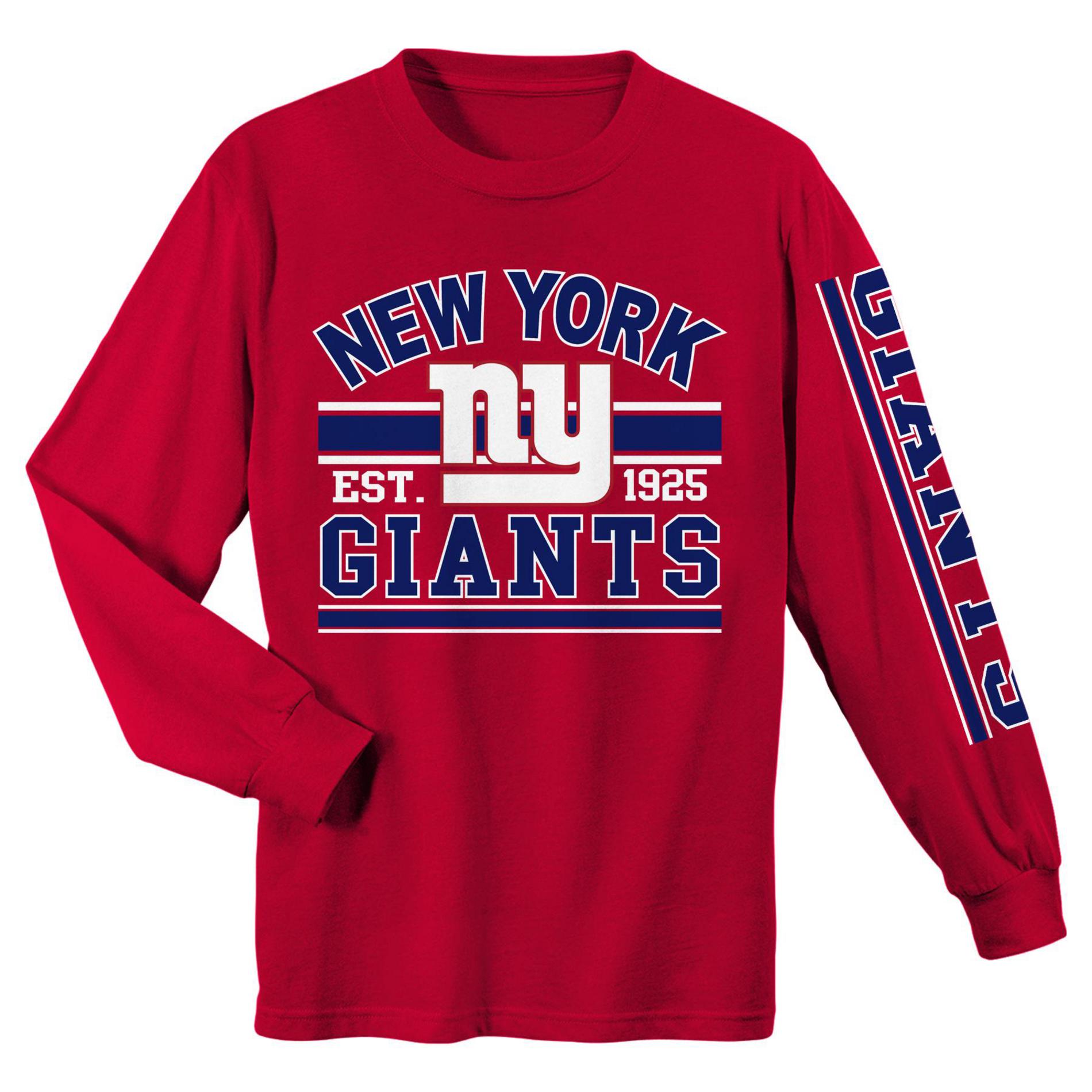 NFL Boys' Long-Sleeve Graphic T-Shirt - New York Giants