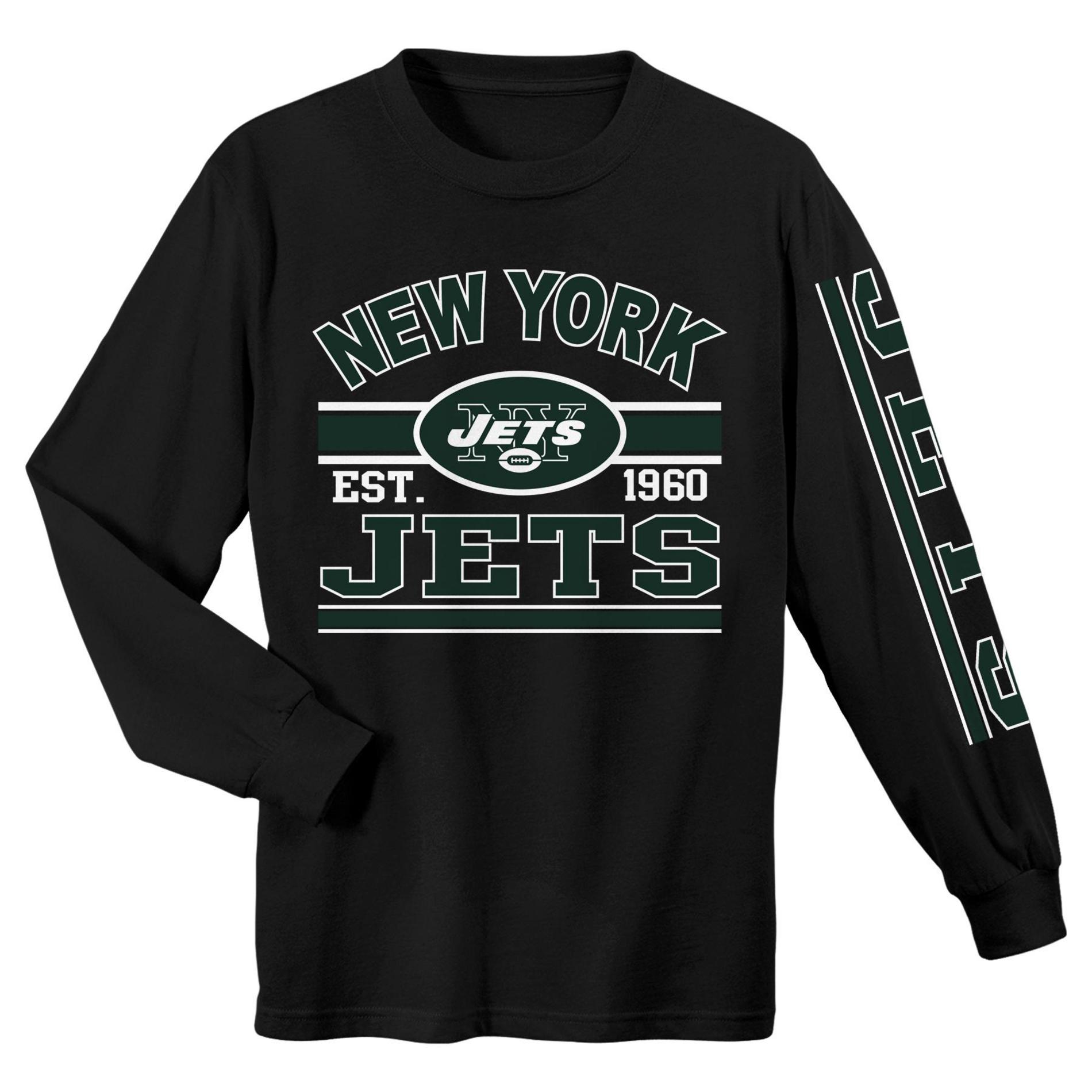 NFL Boys' Long-Sleeve Graphic T-Shirt - New York Jets
