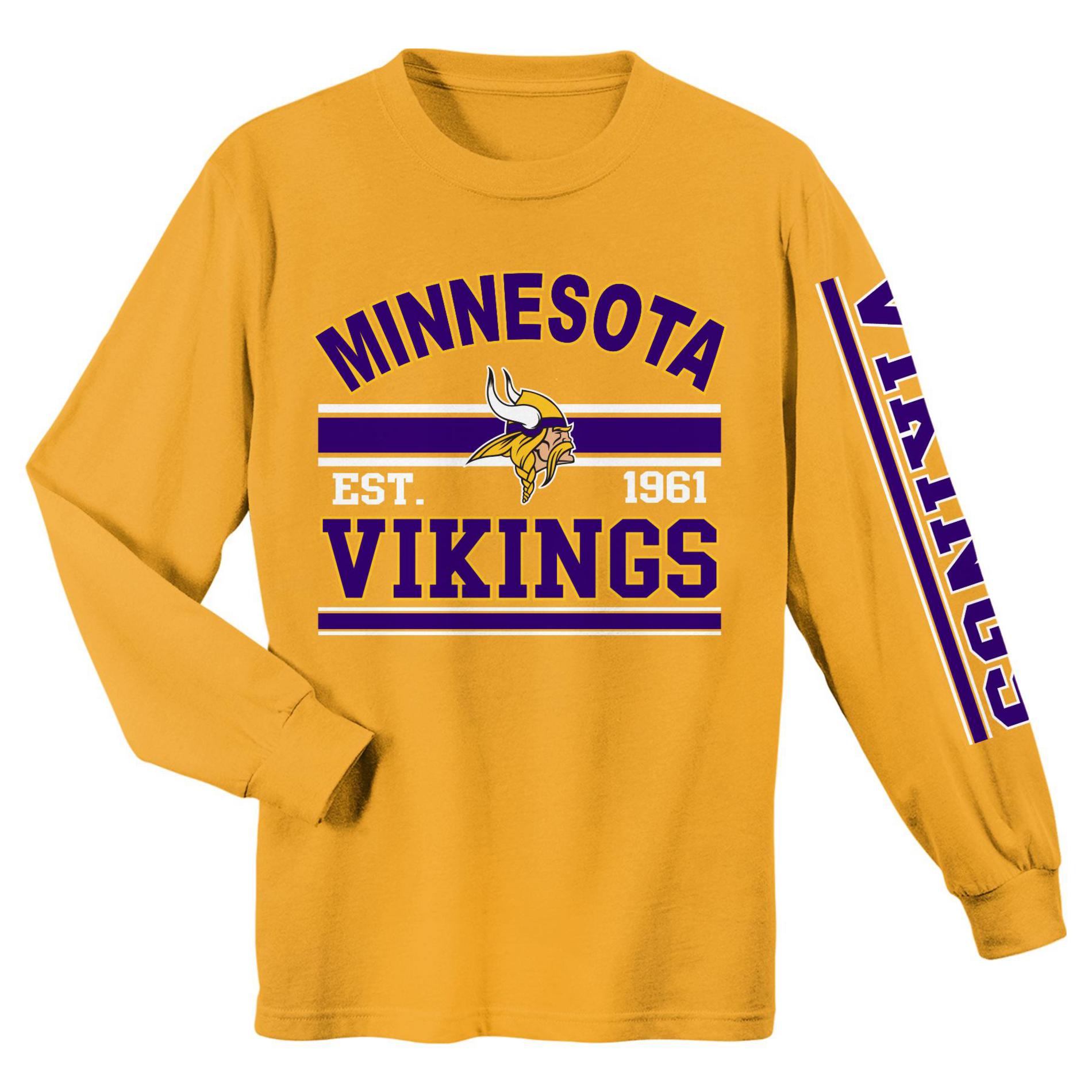 NFL Boys' Long-Sleeve Graphic T-Shirt - Minnesota Vikings