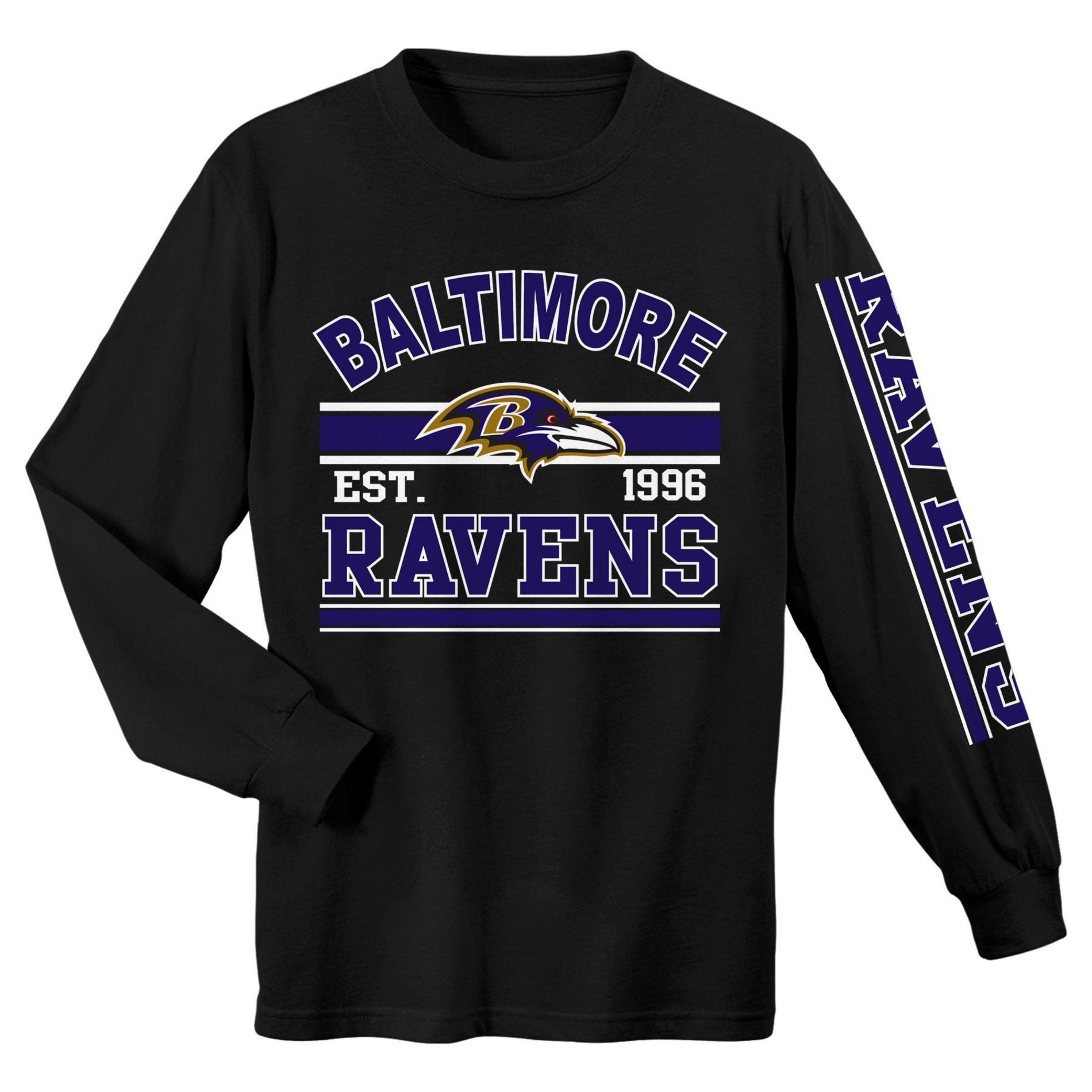 NFL Boys' Long-Sleeve Graphic T-Shirt - Baltimore Ravens