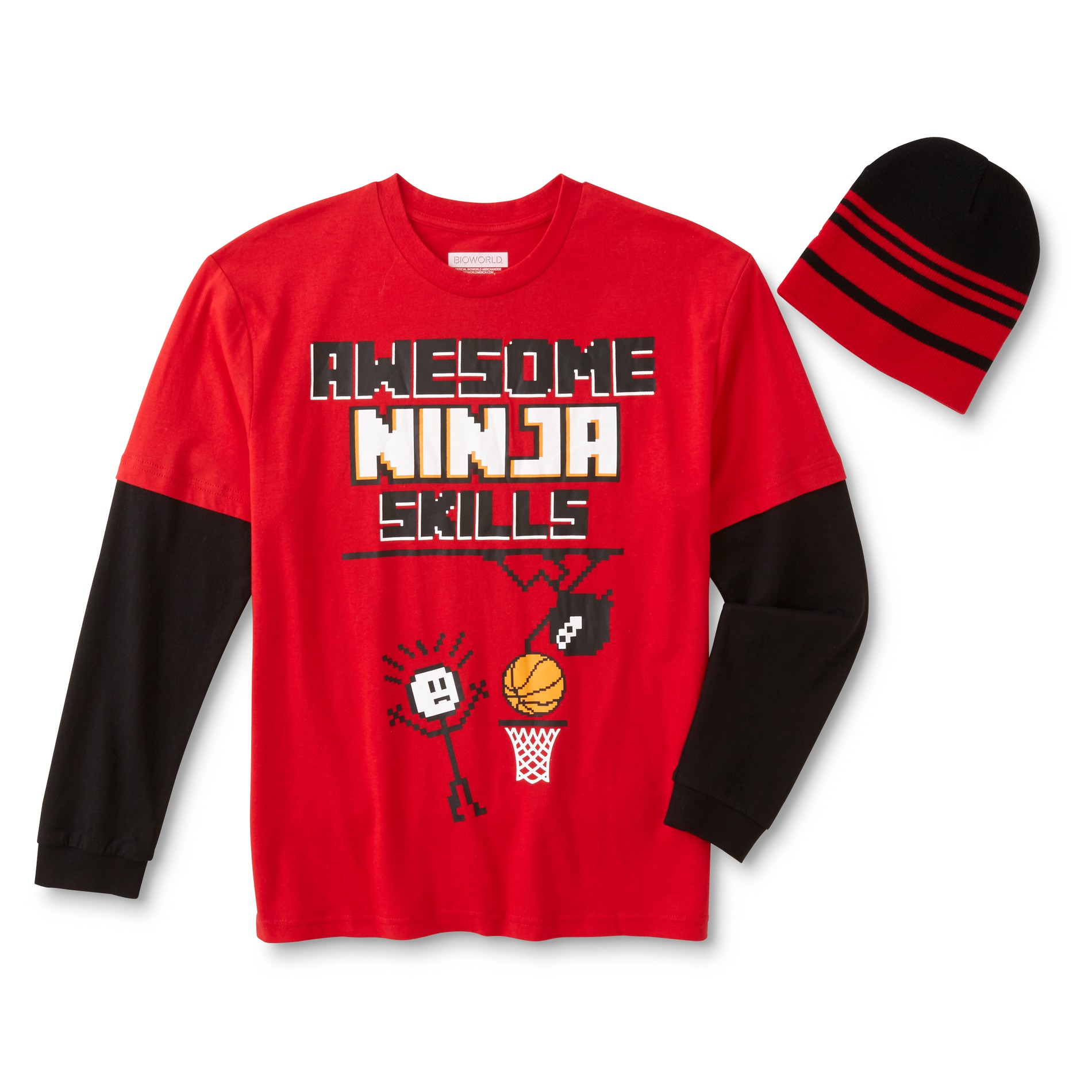 Boys' Graphic T-Shirt & Beanie - Ninja Skills