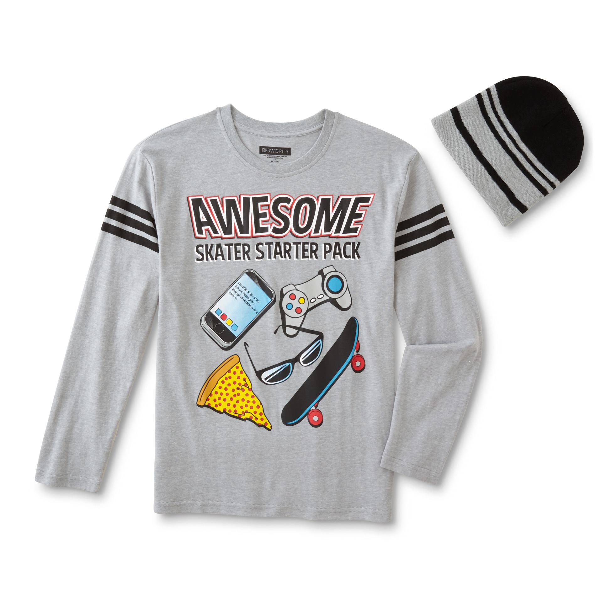 Boys' Graphic T-Shirt & Beanie - Skater Starter Pack