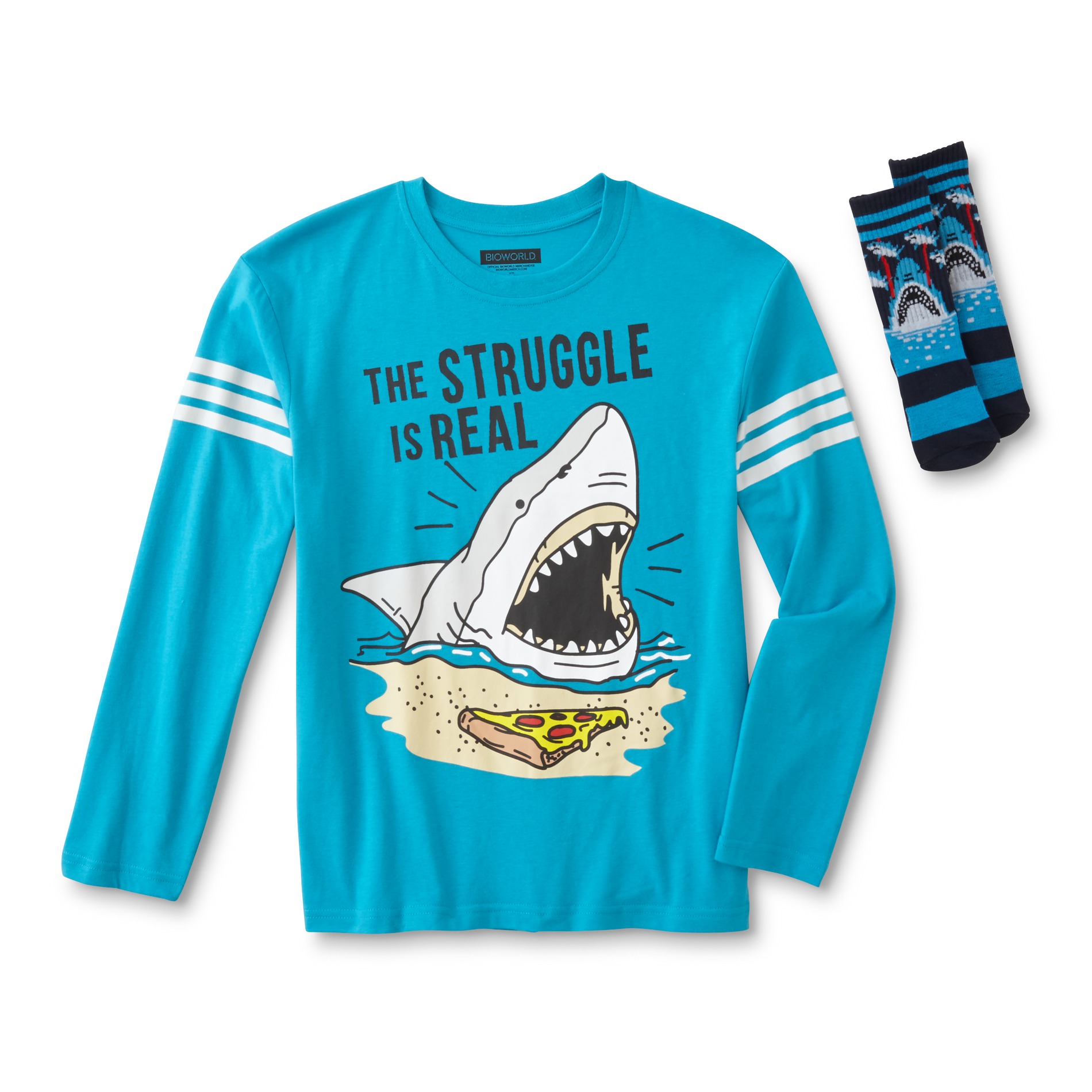 Boys' Graphic T-Shirt & Socks - Shark