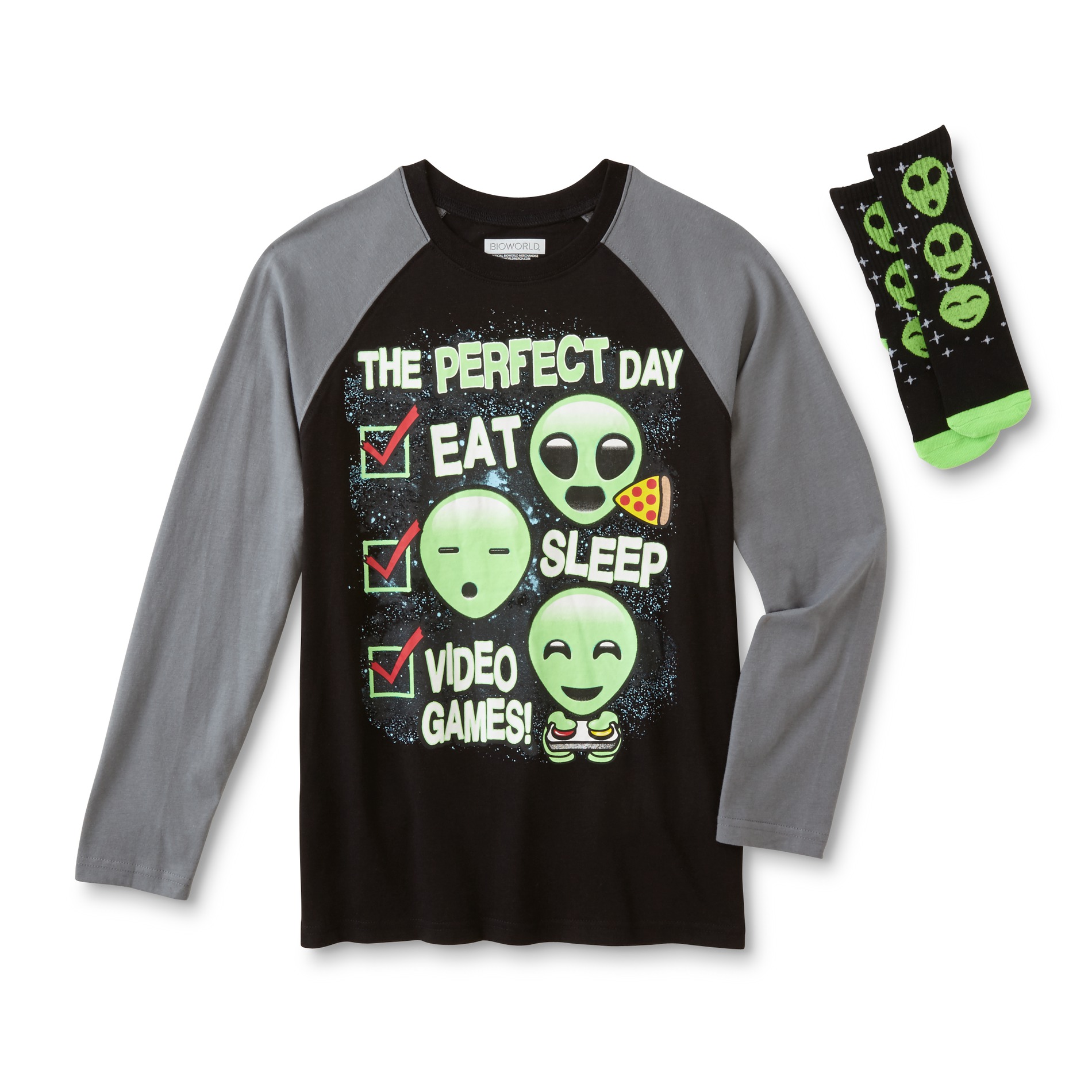 Boys' Graphic T-Shirt & Socks - Aliens