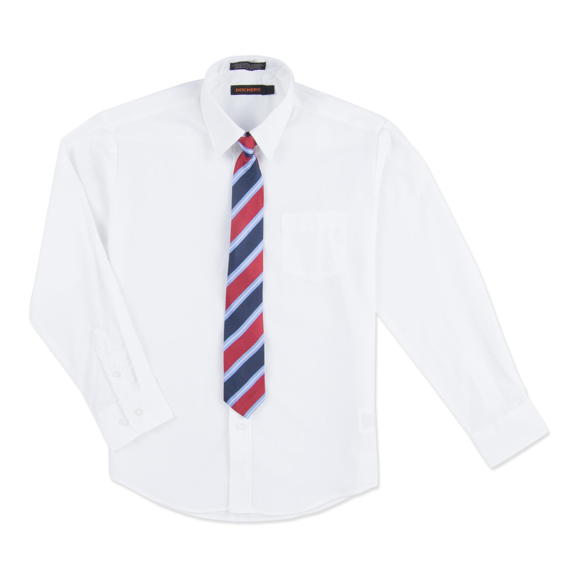 Dockers Boy's Dress Shirt & Necktie - Striped
