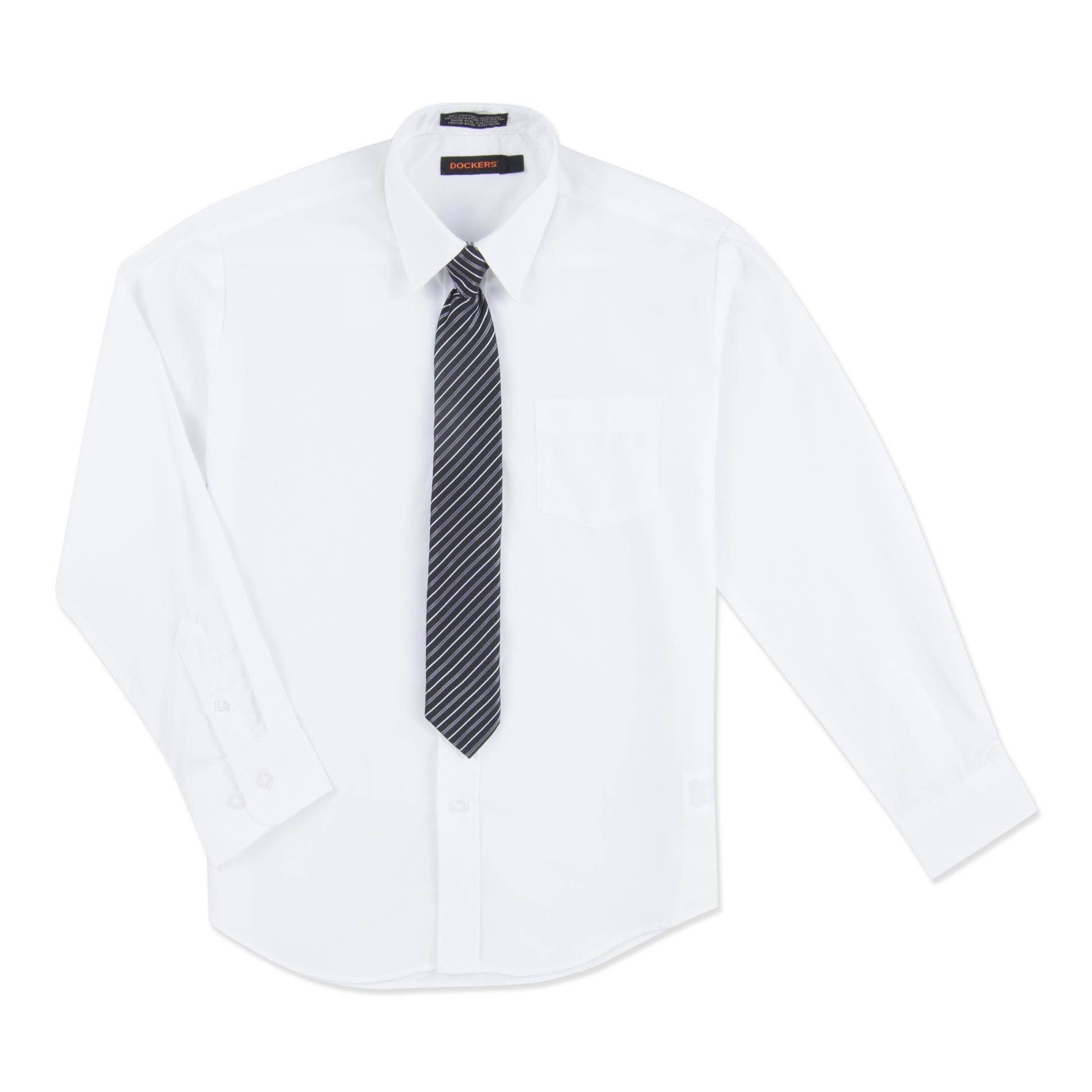 Dockers Boy's Dress Shirt & Necktie - Striped