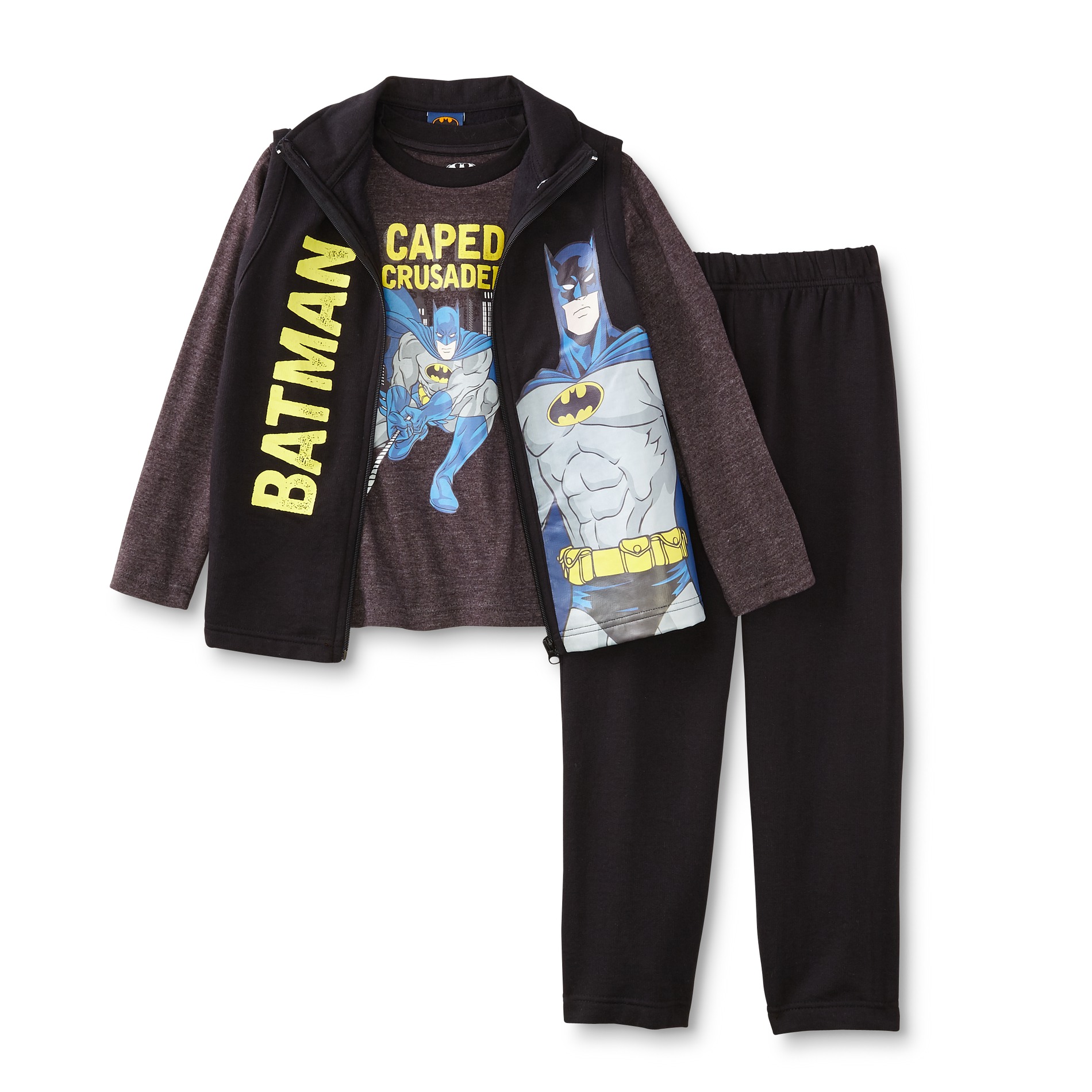 DC Comics Batman Boys' Vest, T-Shirt & Pants Set