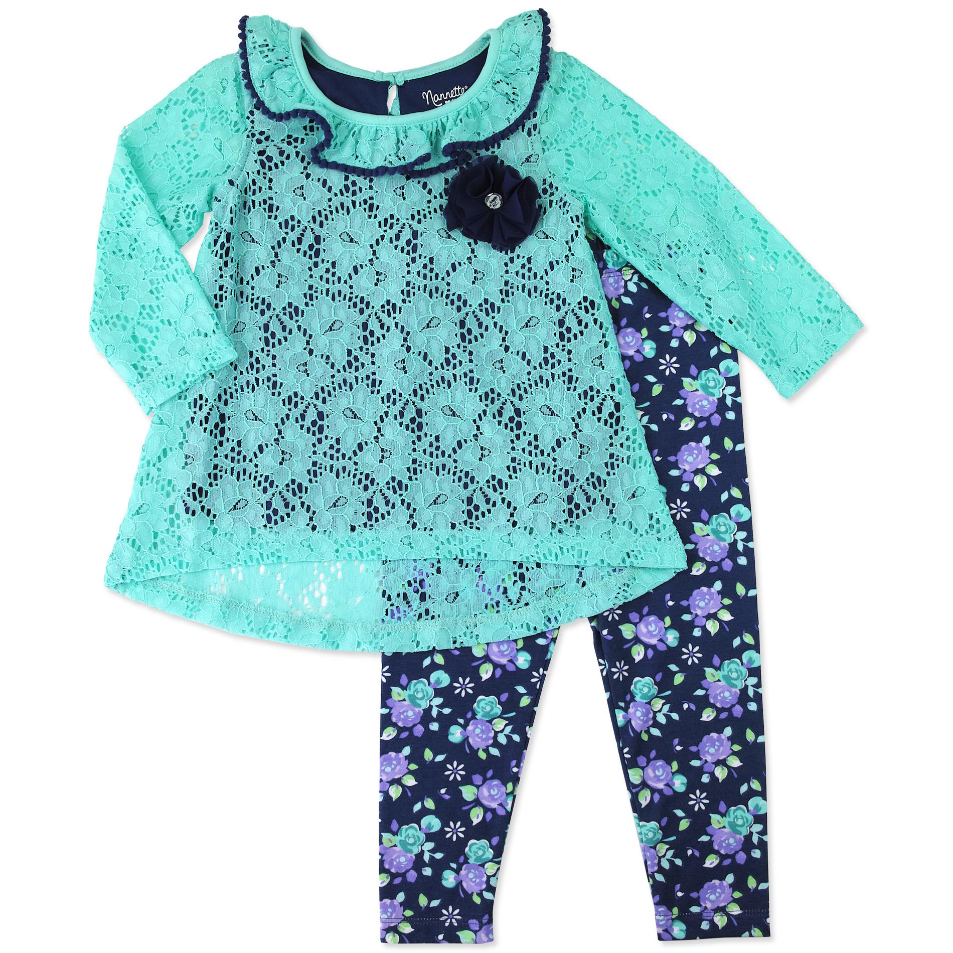 Young Hearts Girls' Tunic & Leggings - Floral