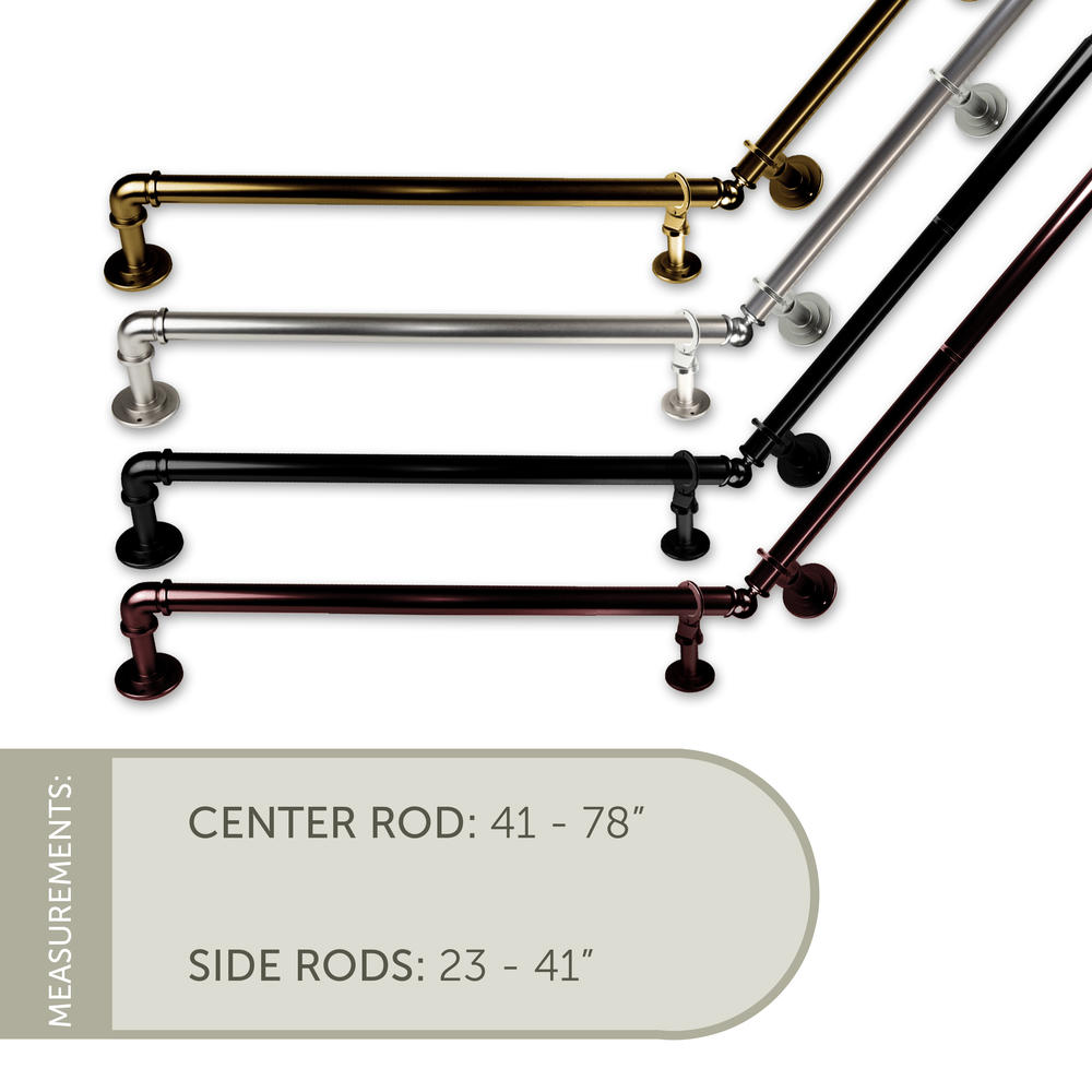 Rod Desyne  1 Inch Adjustable Pipe Bay Window Curtain Rod