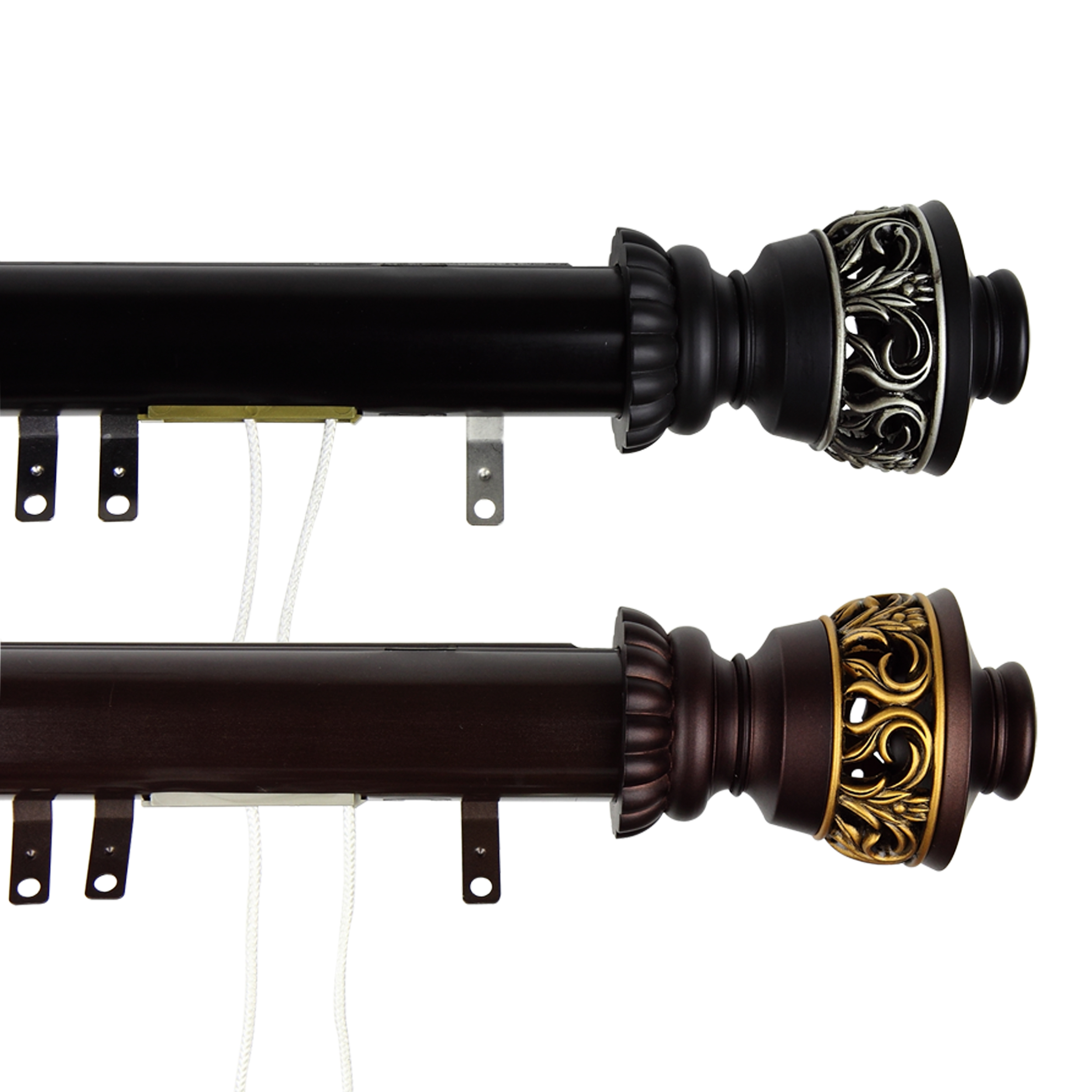 Rod Desyne  1.5 Inch Adjustable Lattice Decorative Traverse Rod with Sliders