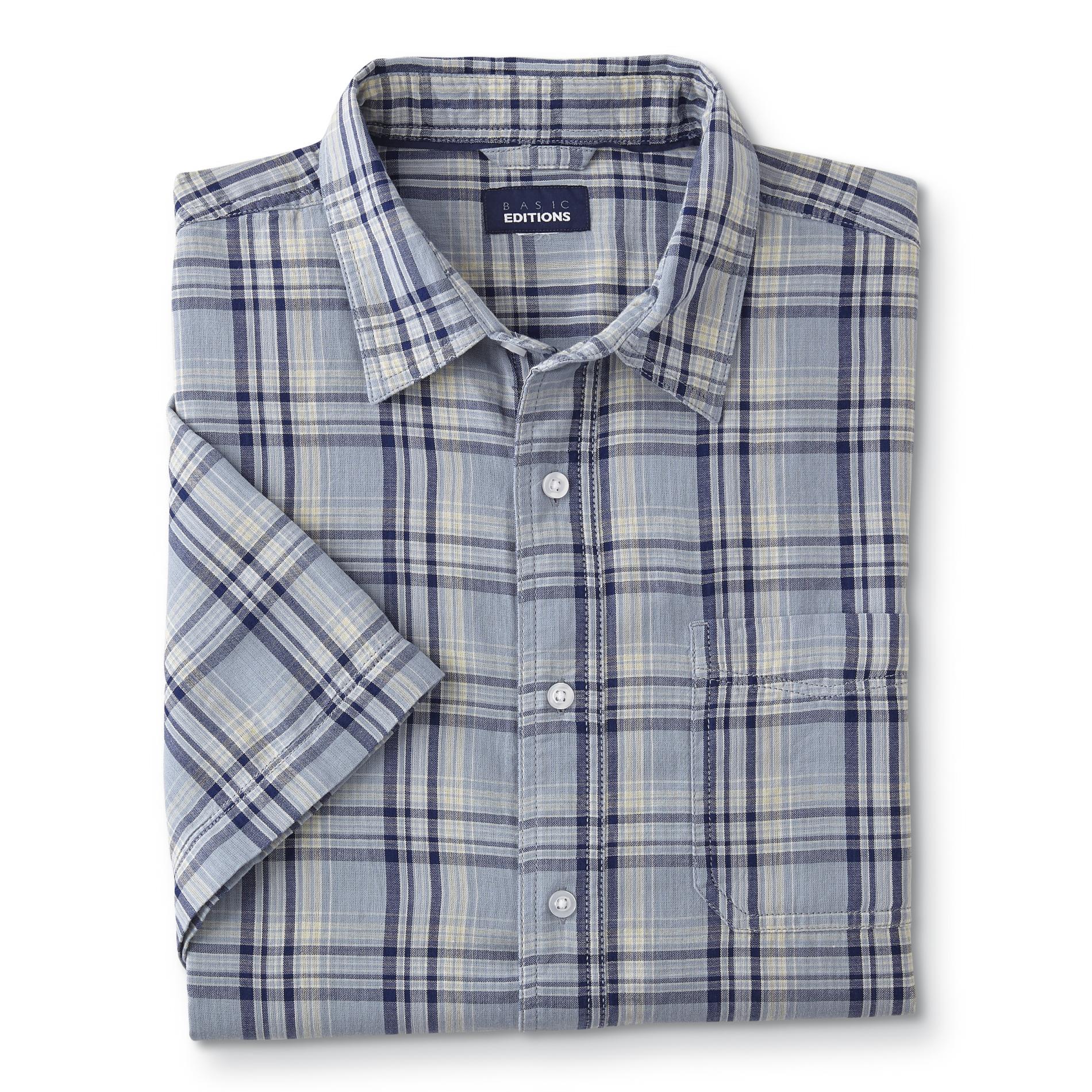 Basic Editions Men's Button-Front Shirt - Plaid