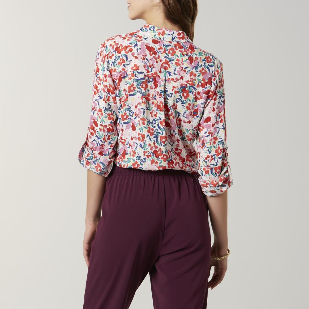 Simply Styled Women's Utility Blouse - Floral
