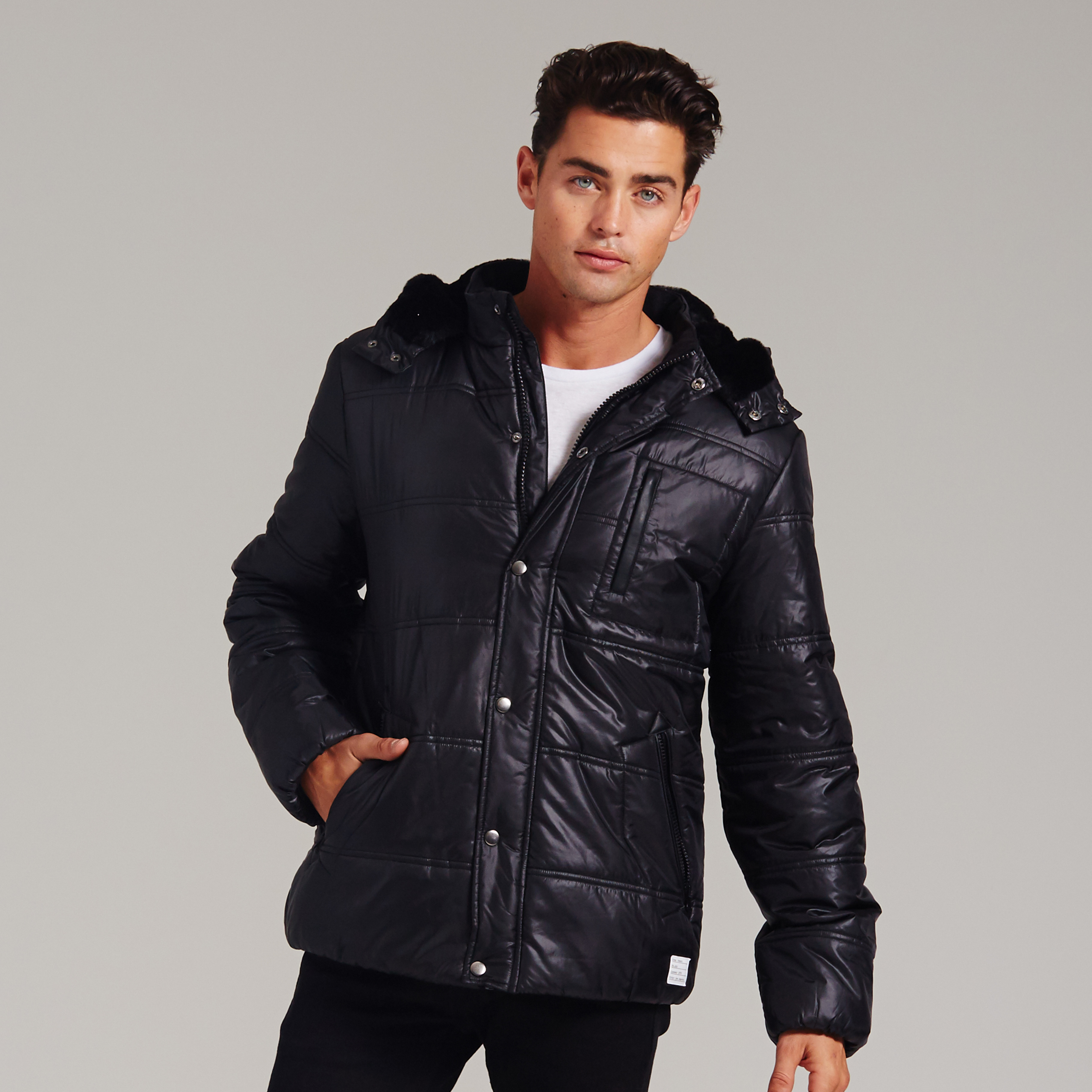 Adam Levine Men’s Hooded Puffer Jacket | Shop Your Way: Online Shopping ...