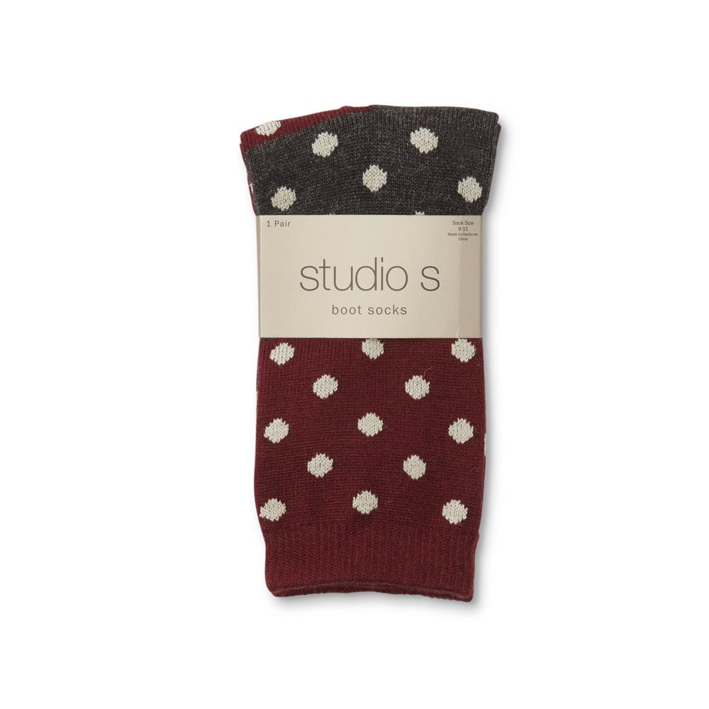 Studio S Women's Boot Socks - Dots