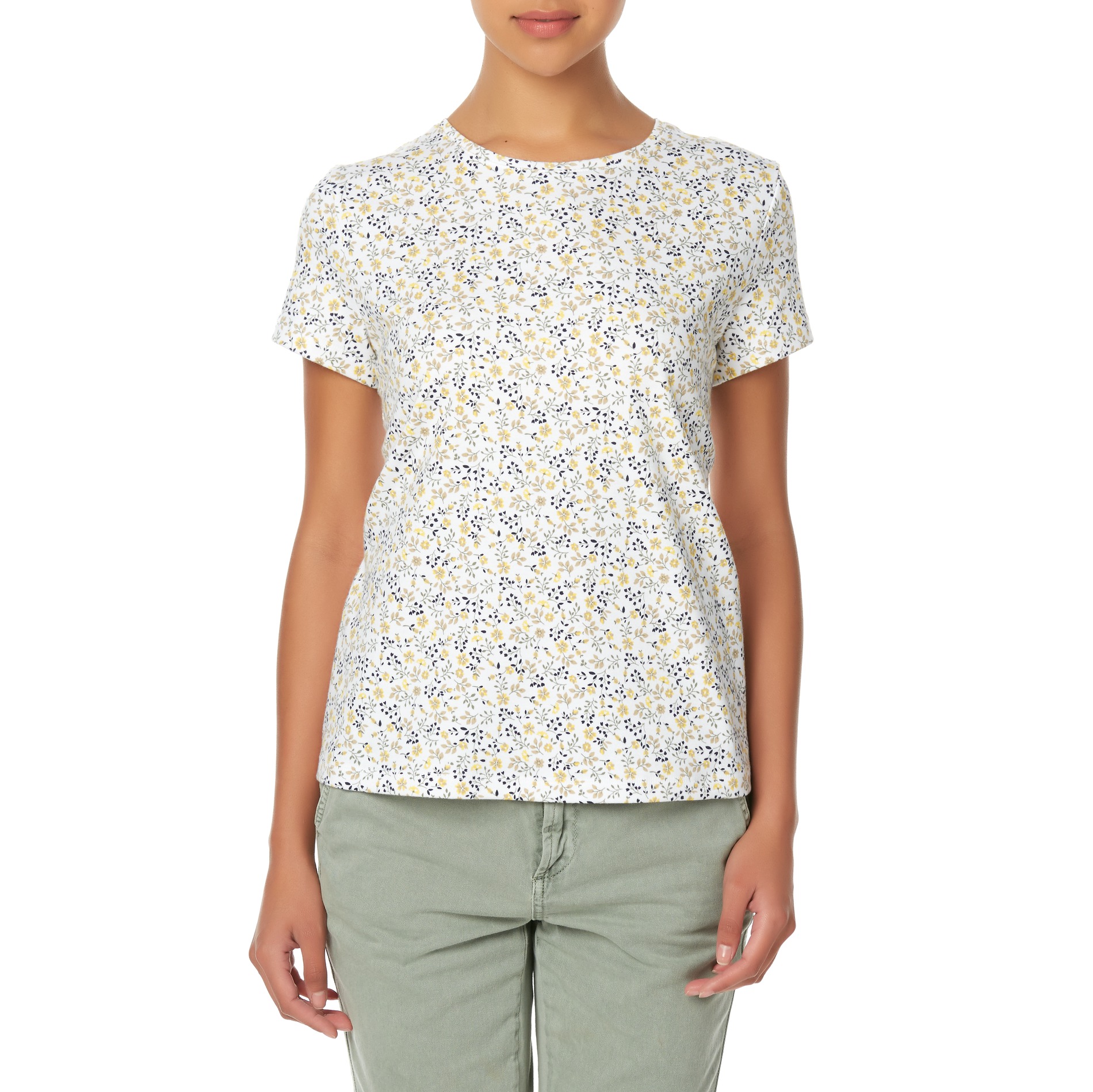 Laura Scott Petites' Crew Neck T-Shirt - Floral
