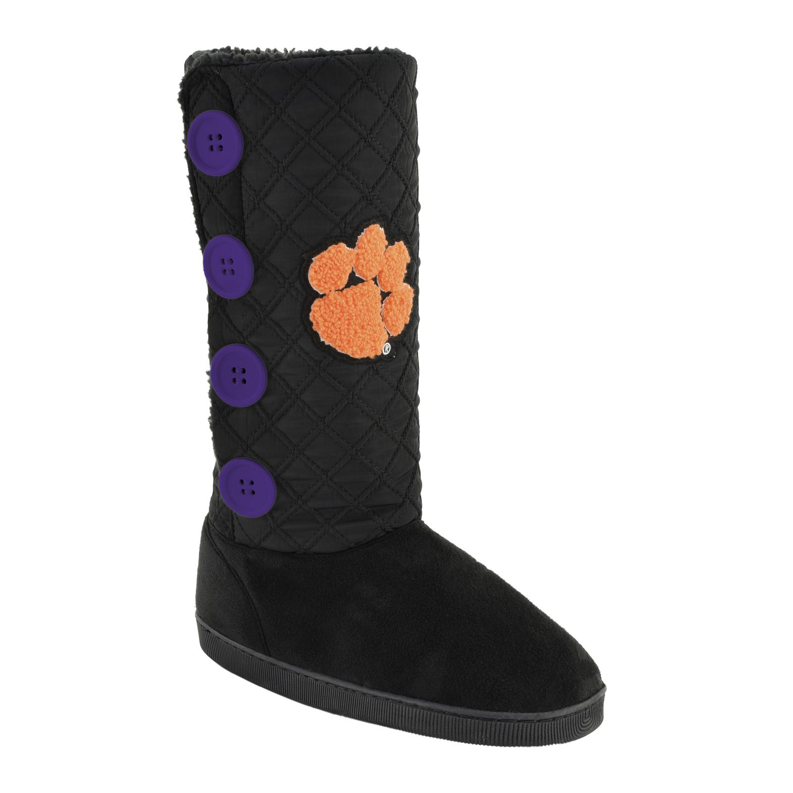 NCAA Women's Clemson Tigers Black/Purple/Orange Boot Slipper