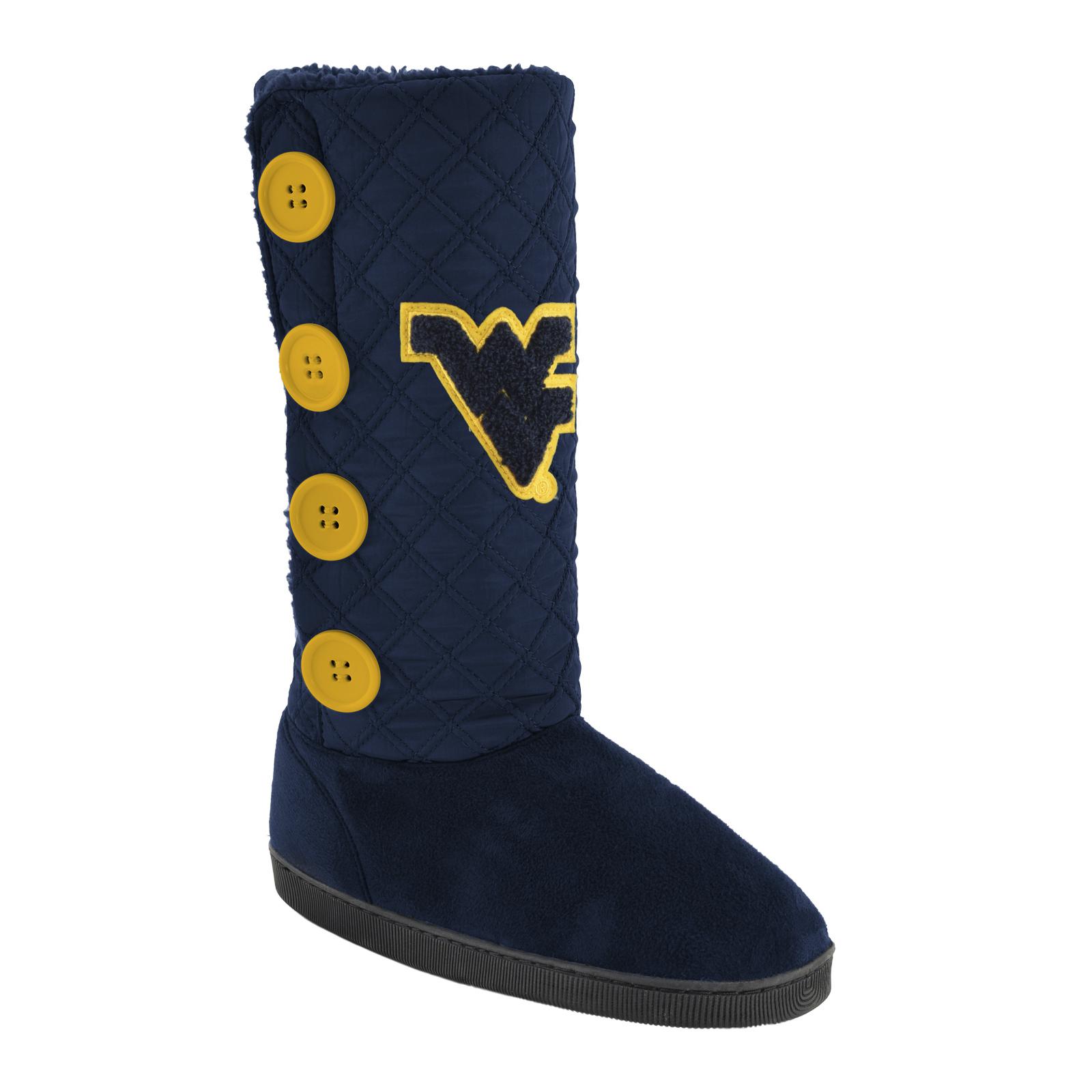 NCAA Women's West Virginia Mountaineers Blue/Yellow Boot Slipper