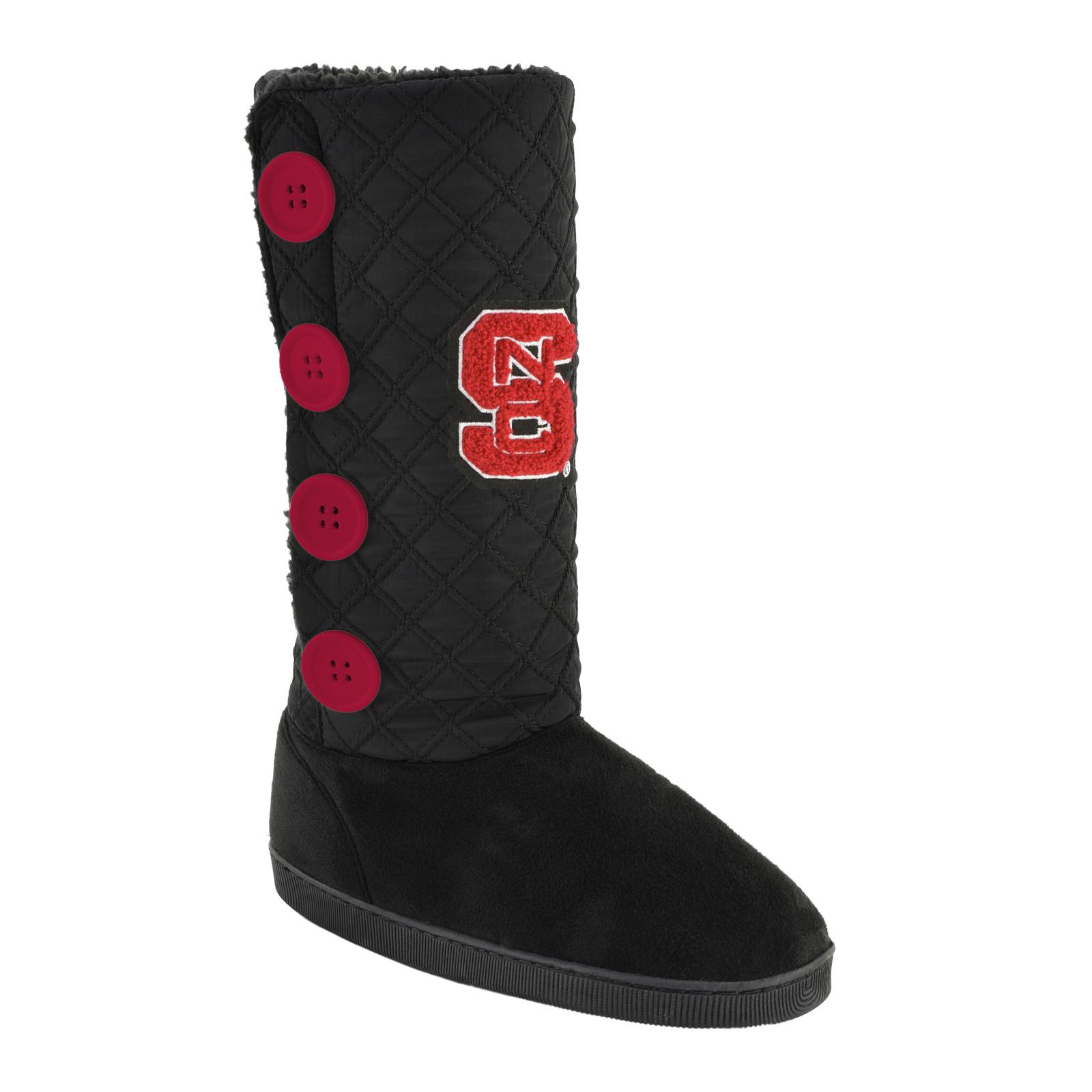 NCAA Women's NC State Wolfpack Black/Red Boot Slipper