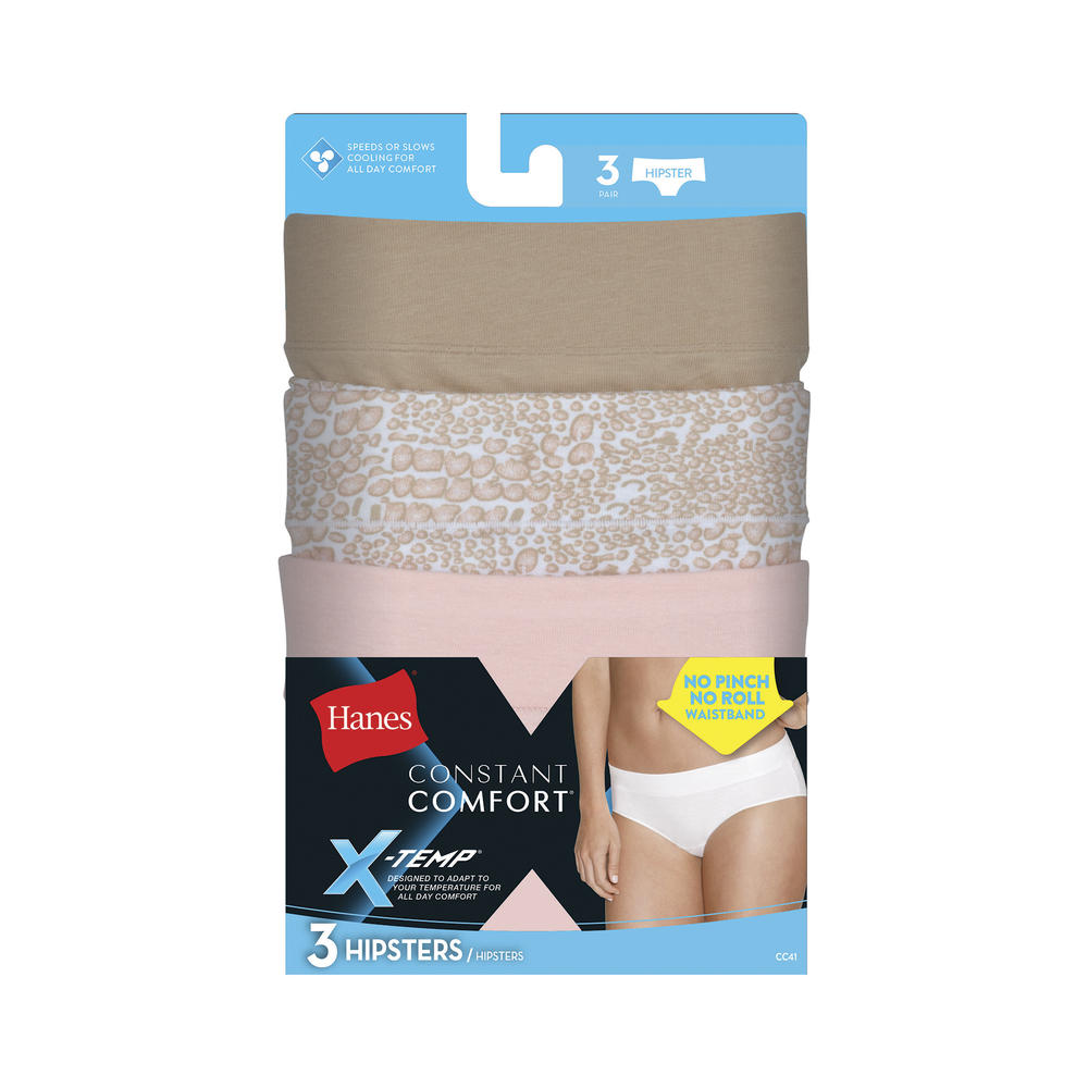 Hanes Women's 3Pack Constant Comfort XTemp Hipster Panties CC41AS