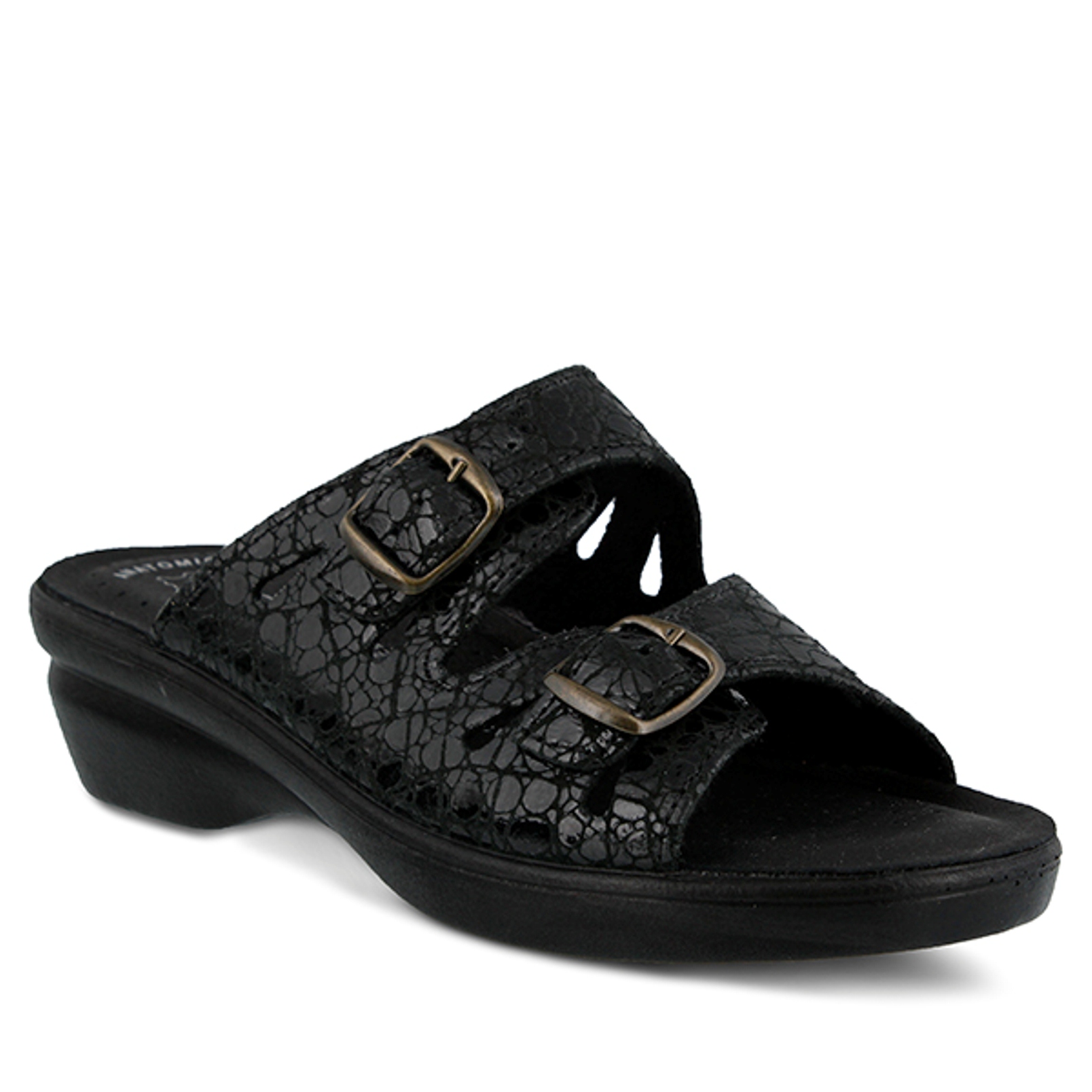 Flexus Women's Footstep Black Slide Sandal