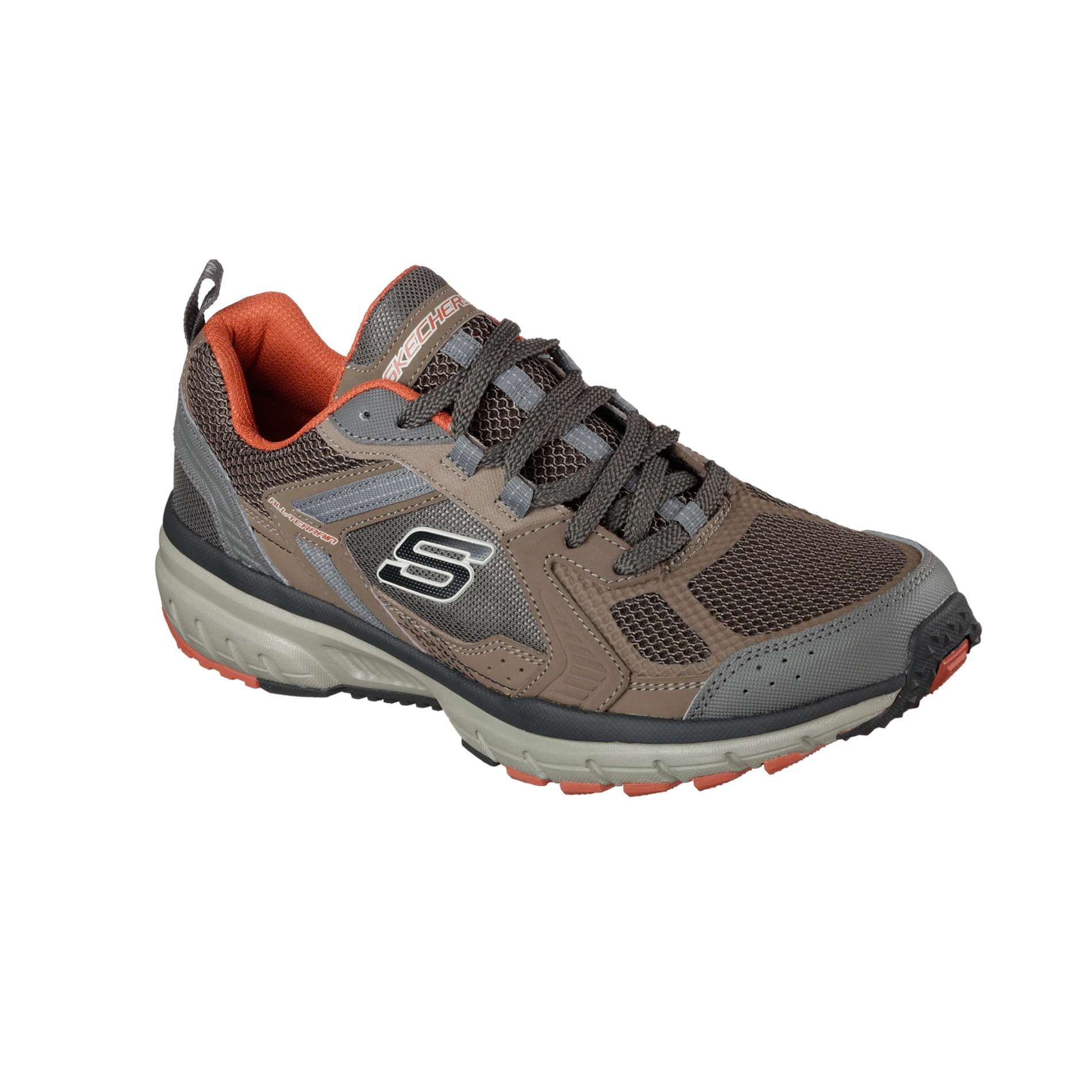Skechers Men's Geo-Trek Pro Force Brown/Orange All-Terrain Running Shoe - Wide Width Available