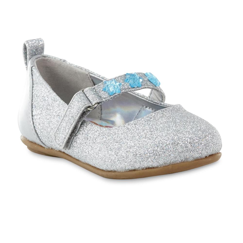 Disney Toddler Girls' Frozen Silver/Blue Mary Jane Shoe