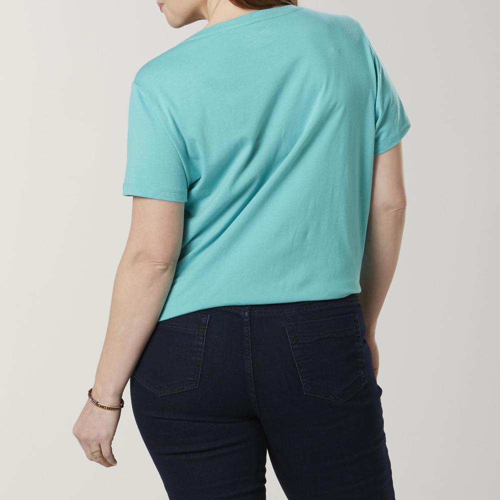 Laura Scott Women's Plus Lace-Front T-Shirt
