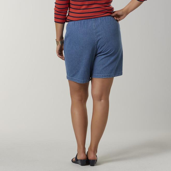 Laura Scott Women's Plus Stretch Waist Denim Shorts