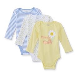Little Wonders  Infant Girls' 3-Pack Long-Sleeve Bodysuits