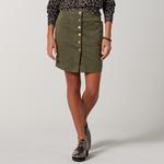 Women Button-front Skirt - Cotton