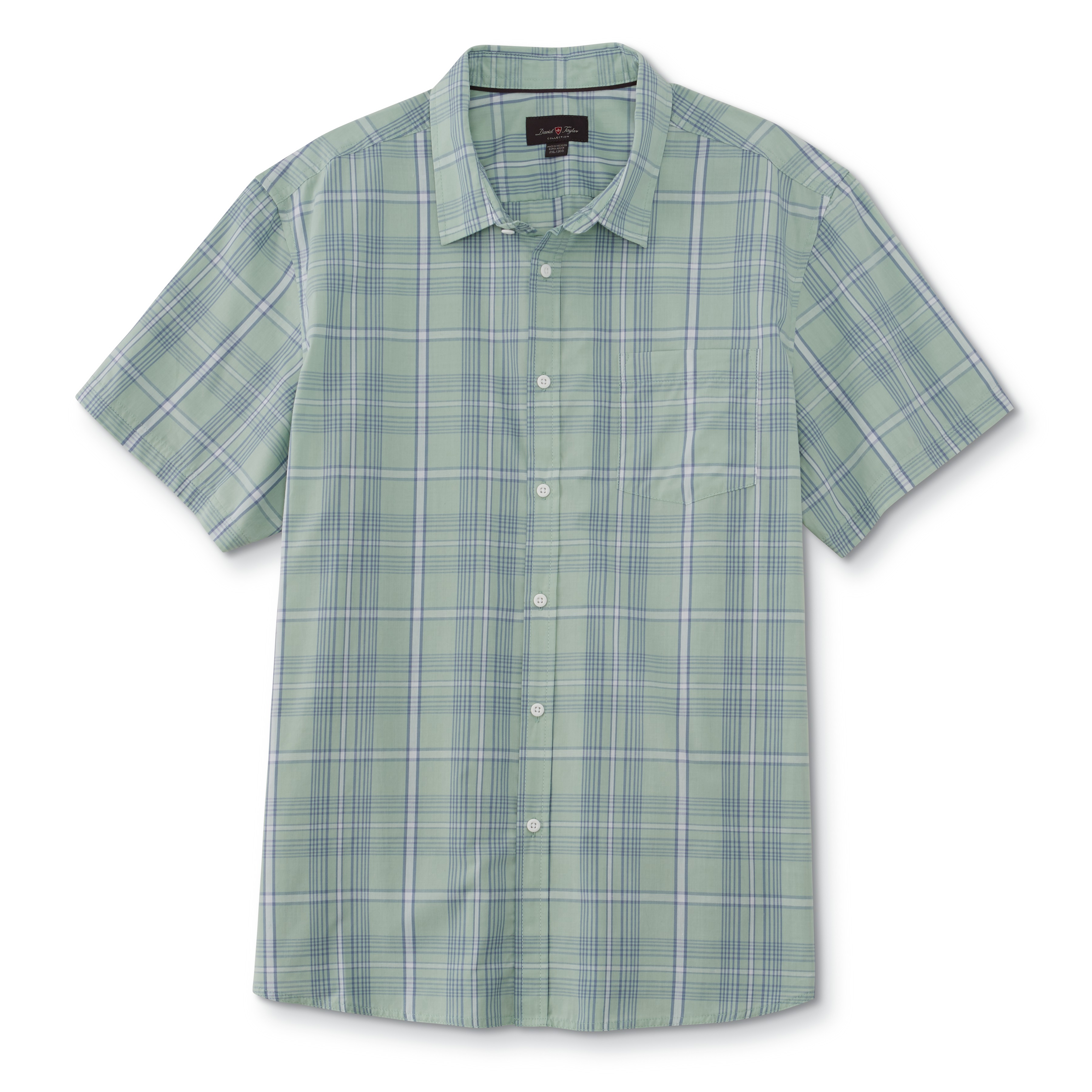 David Taylor Collection Men's Big & Tall Short-Sleeve Oxford Shirt - Plaid