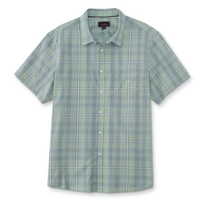 David Taylor Collection Men's Big & Tall Short-Sleeve Oxford Shirt - Plaid